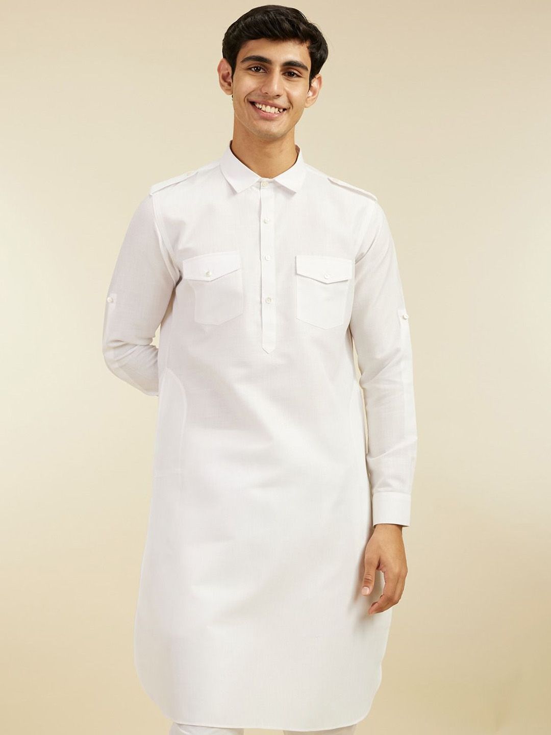 Diwas by Manyavar Shirt Collar Pathani Kurta
