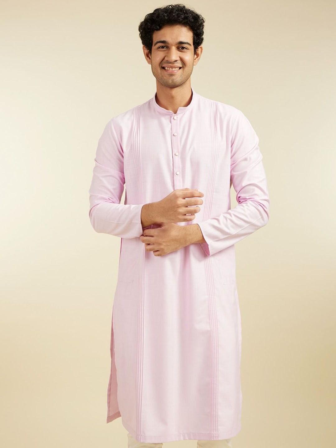 Diwas by Manyavar Mandarin Collar Straight Kurta