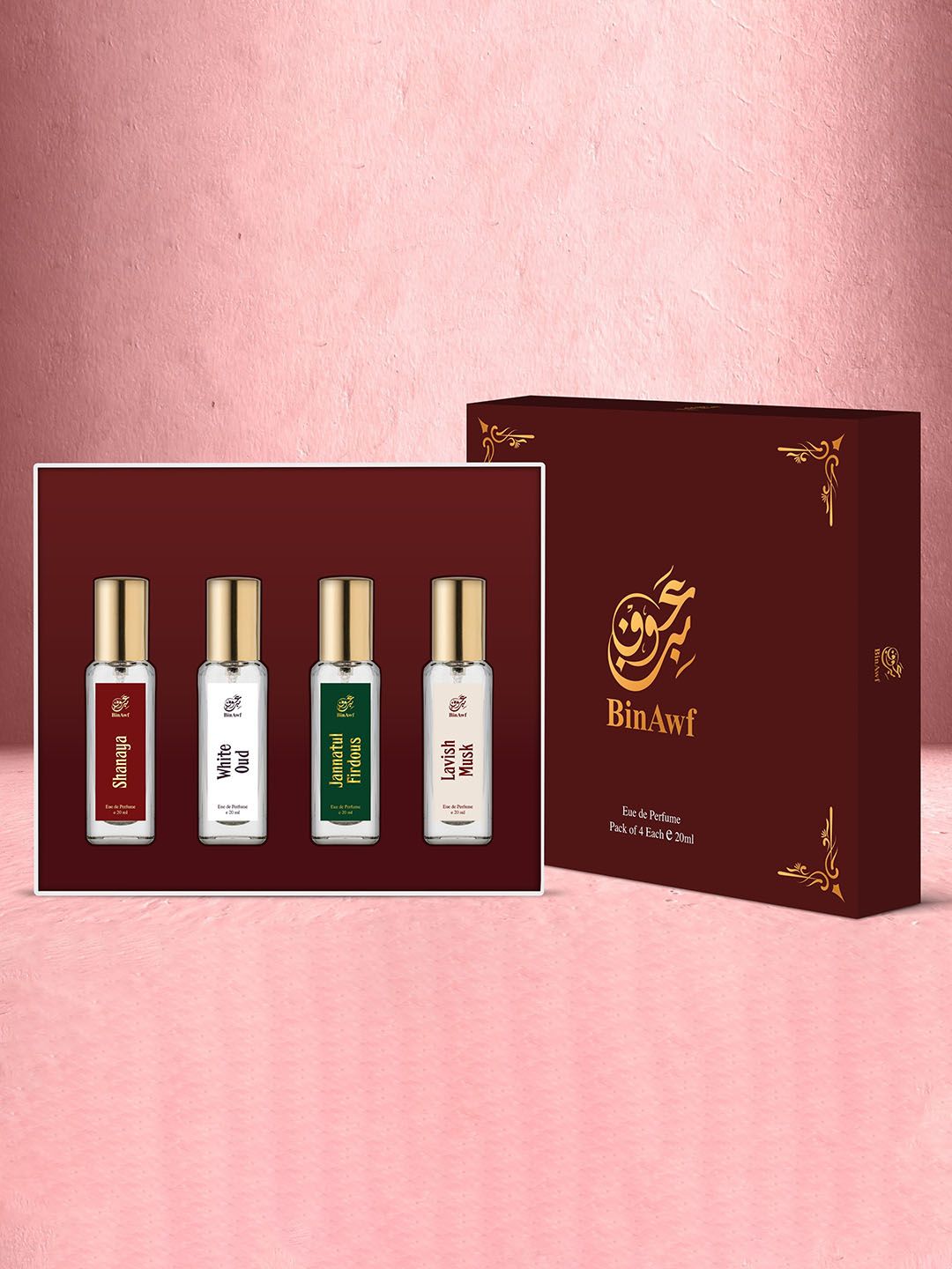 BinAwf Shanaya White Oud Jannatul Firdous & Lavish Musk EDP Set-20ml Each