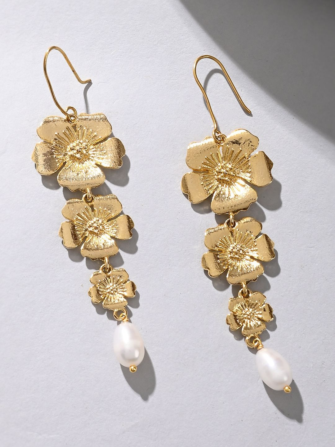 House of Pataudi Voylla Hawaii Hibiscus Dangler Earrings