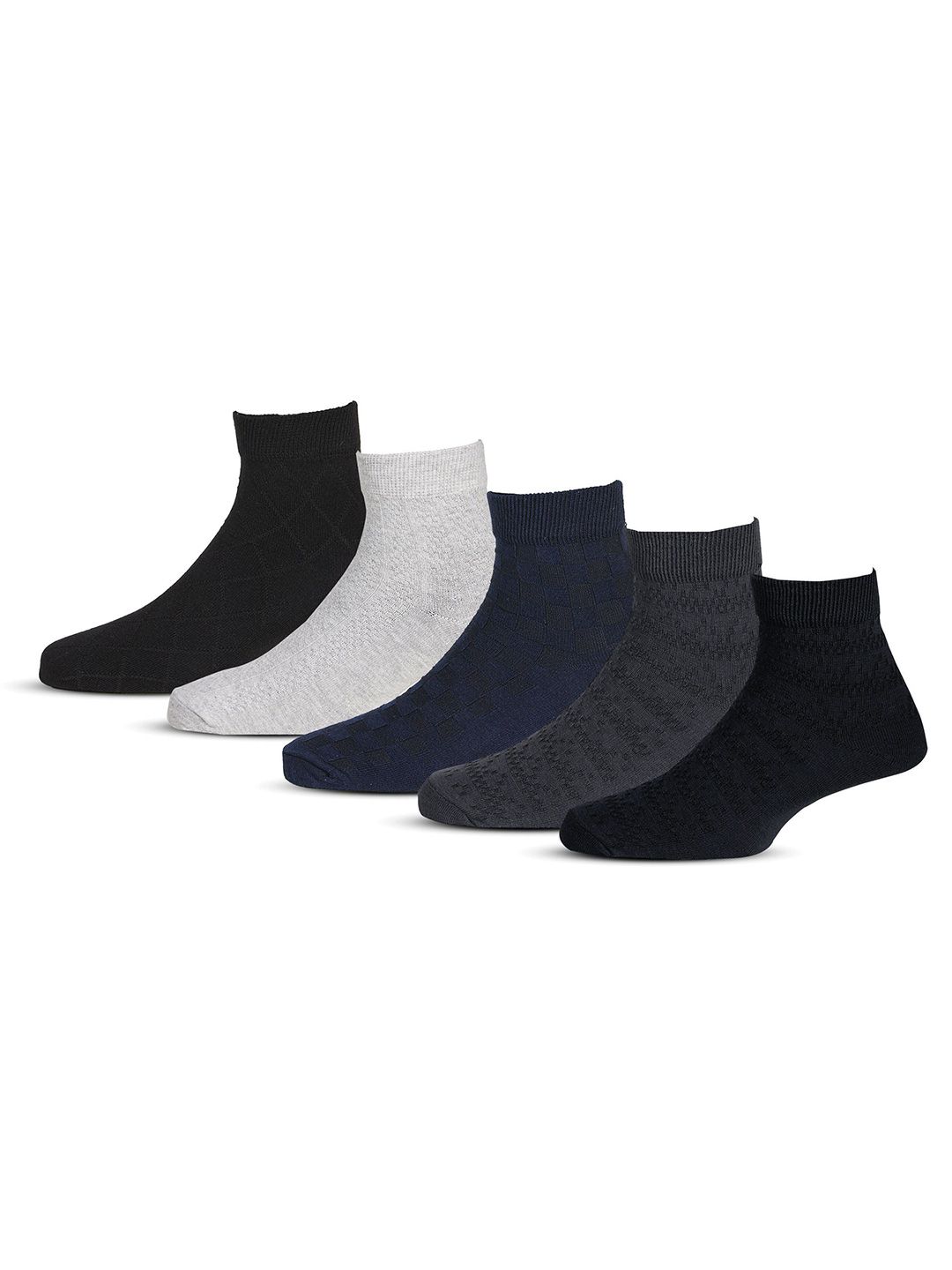 RC. ROYAL CLASS Men Pack Of 5 Patterned Pure Cotton Ankle-Length Socks