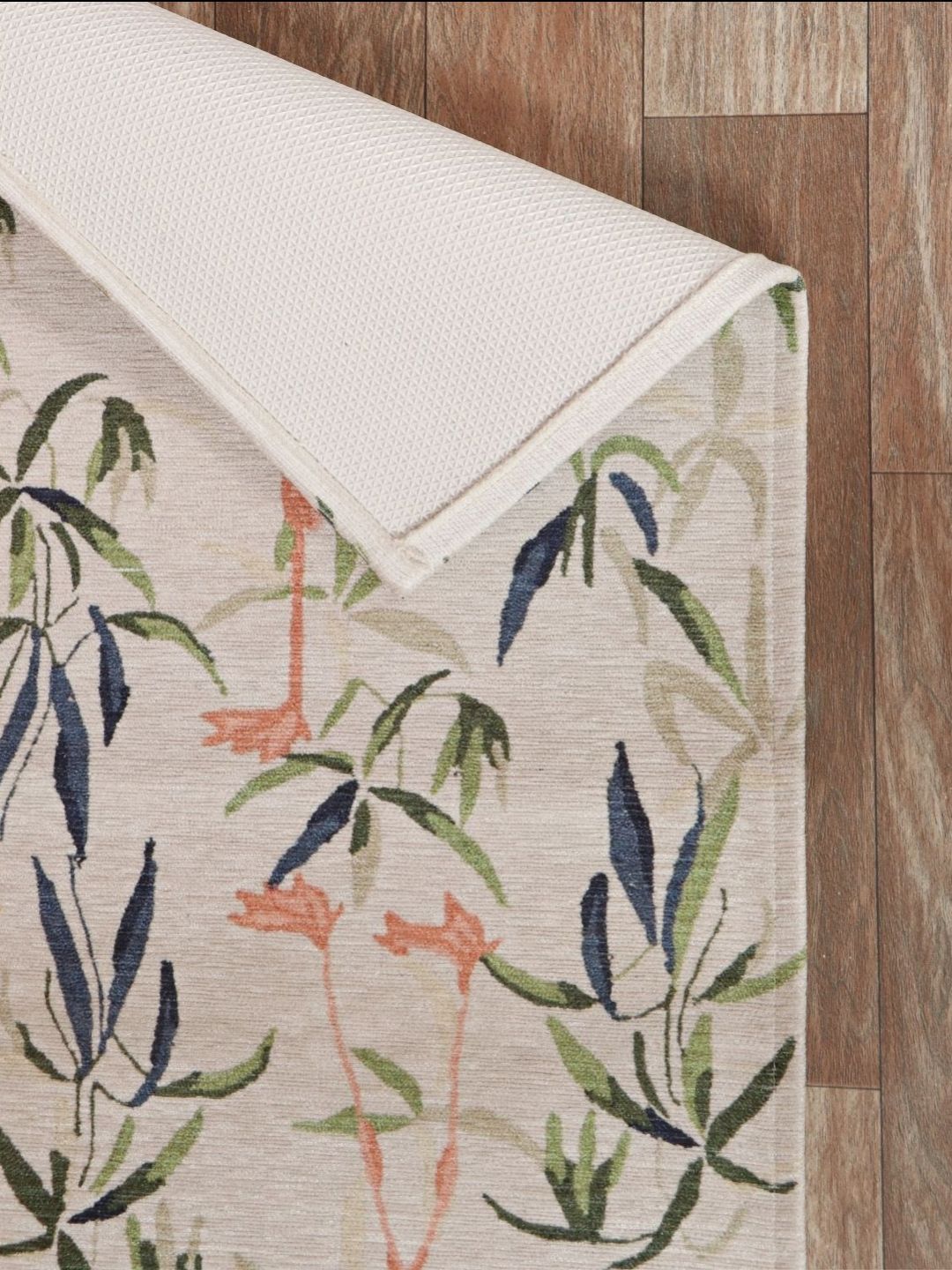 BELLA TRUE BELLA TRUE Green & Blue Floral Printed Anti-Skid Doormats