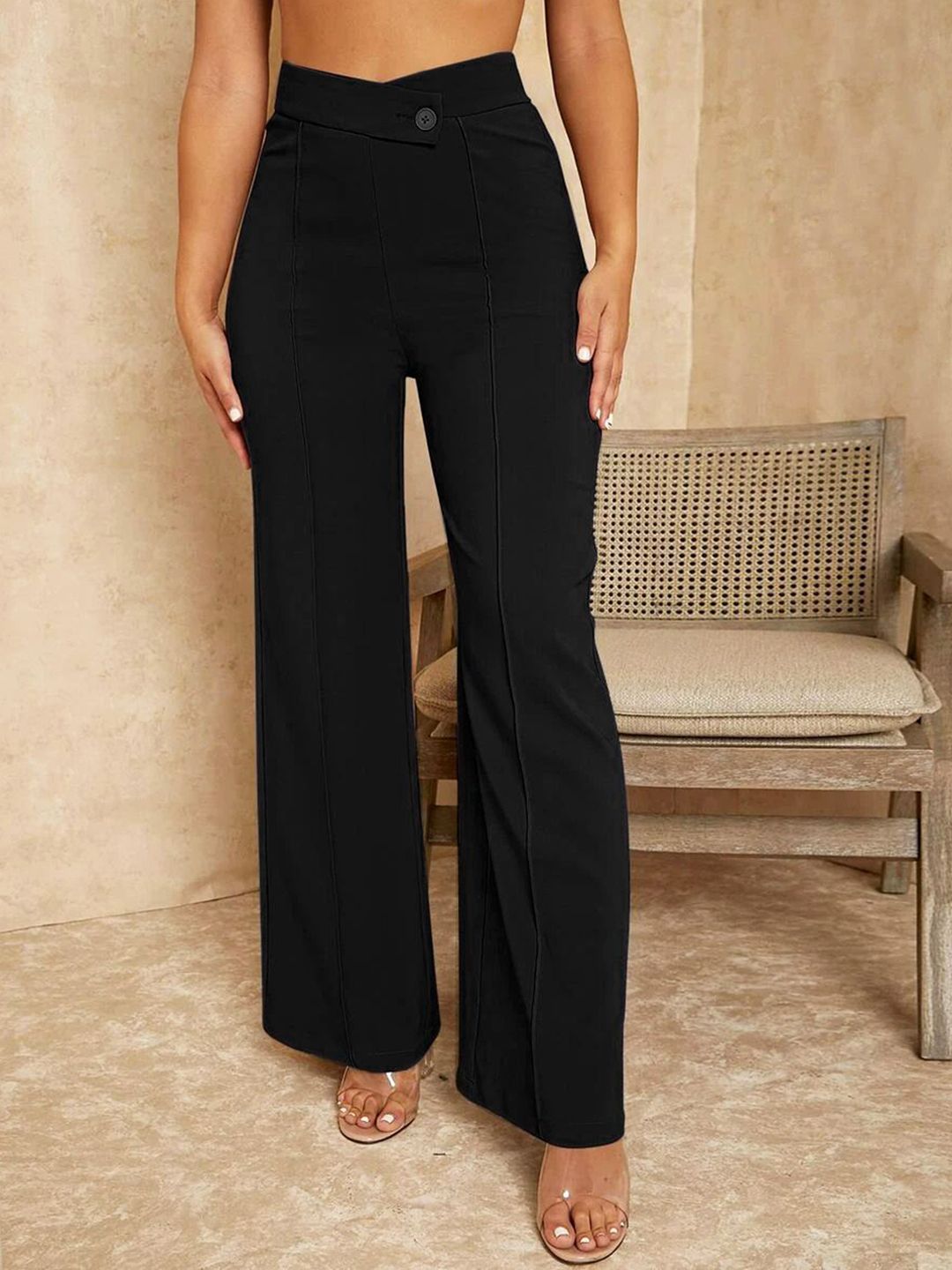 Stylecast X Slyck Comfort Easy Wash Wide Leg Trousers