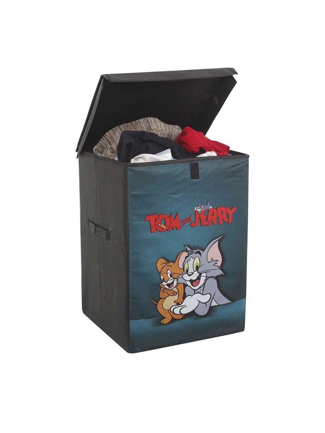 prettykrafts Green & Red Tom & Jerry Rectangular Foldable Laundry Bag