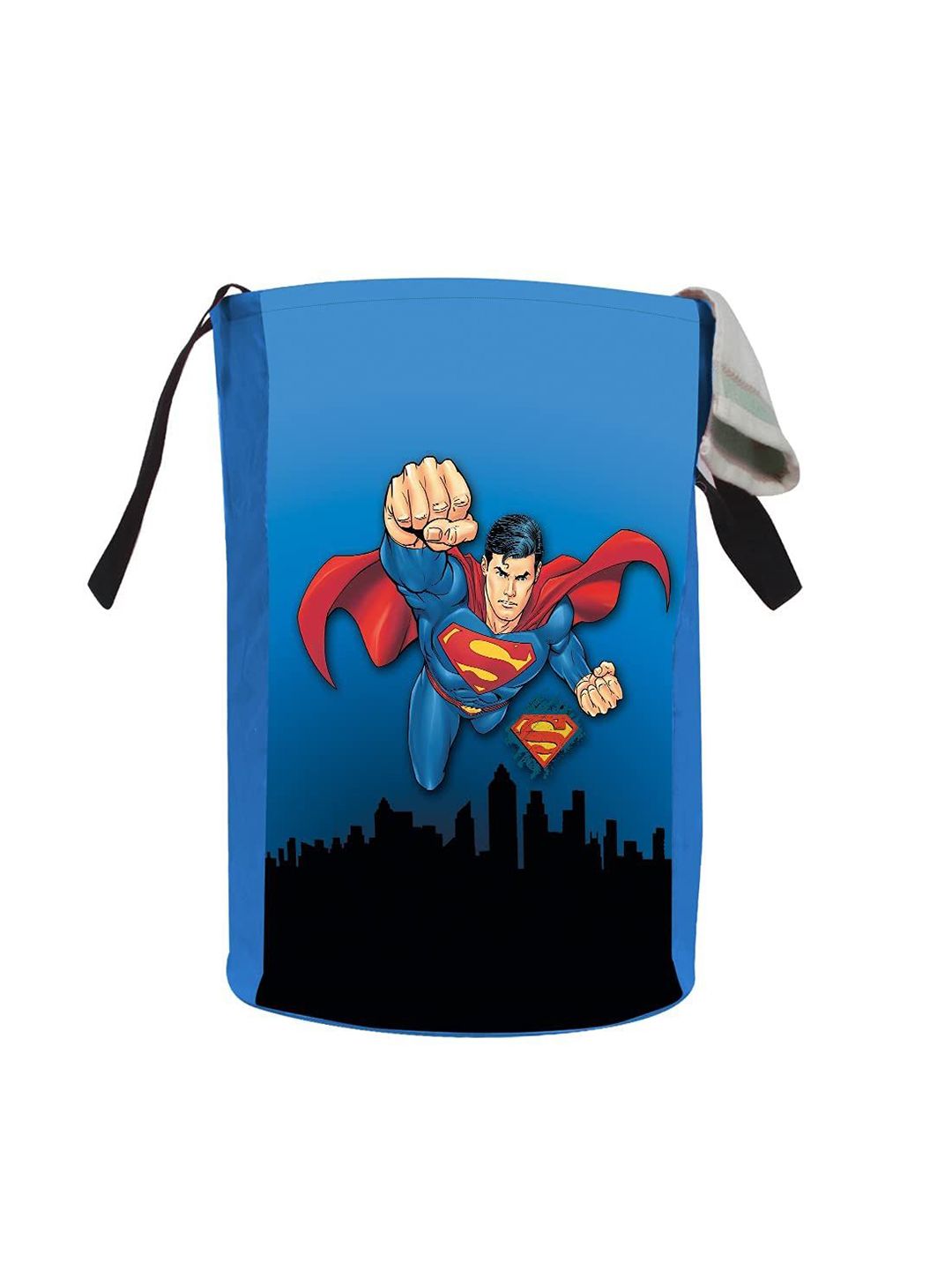 prettykrafts Blue & Red Printed  Laundry Bag 45 L