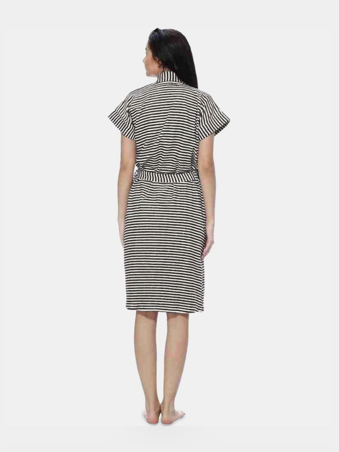 FILMAX ORIGINALS Striped Short Sleeve Terry Bath Robe