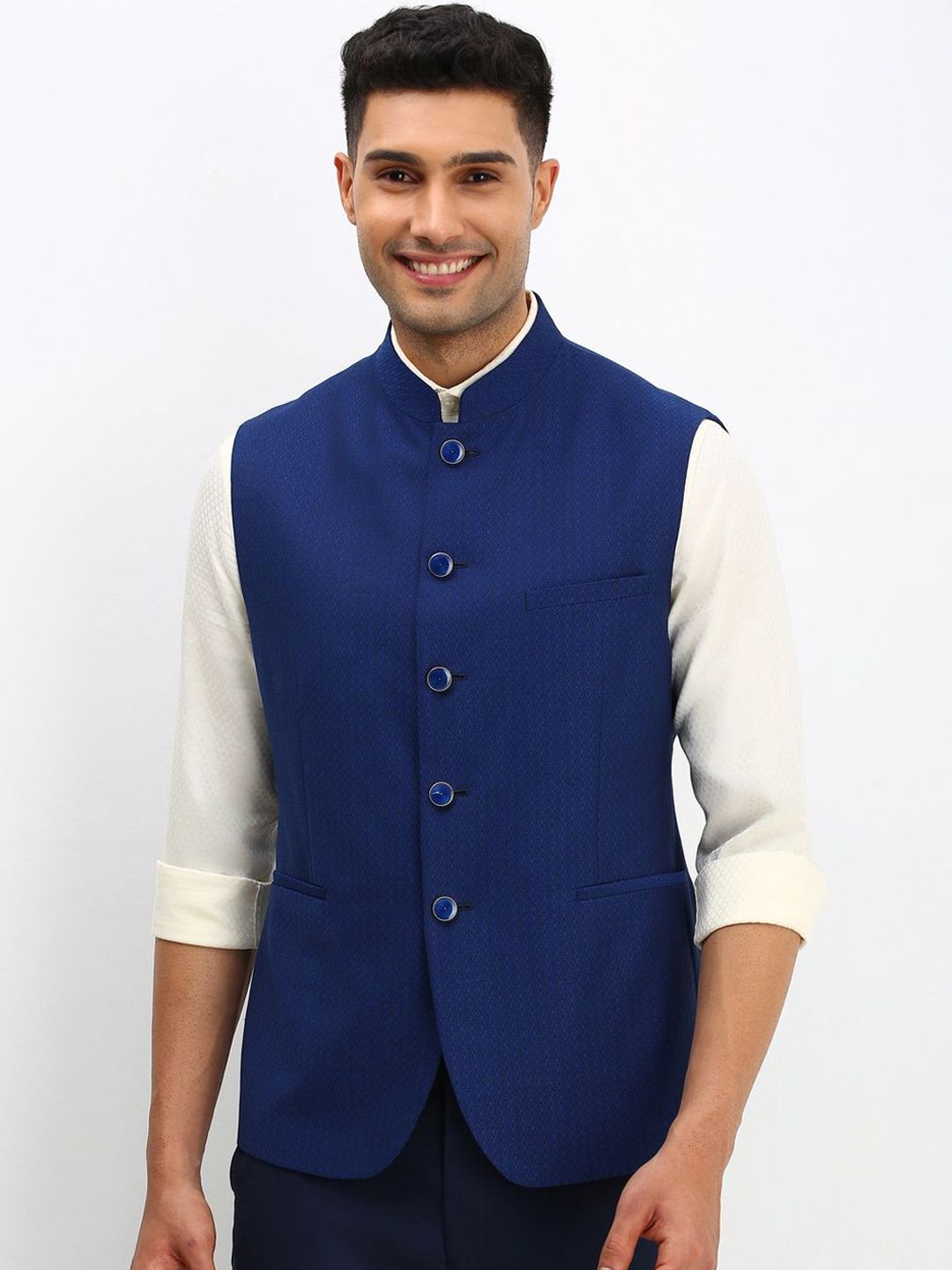 Allen Solly Men Self Design Nehru Jackets