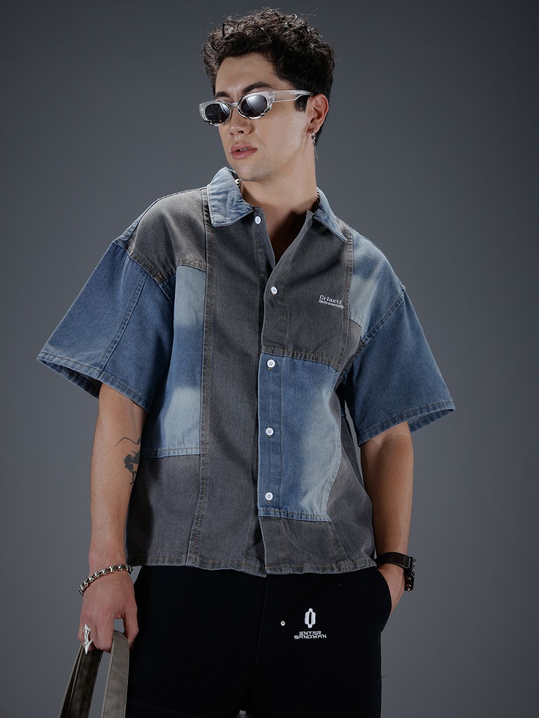 Buy SOKO STREET Colourblocked Drop-Shoulder Sleeves Relaxed Fit