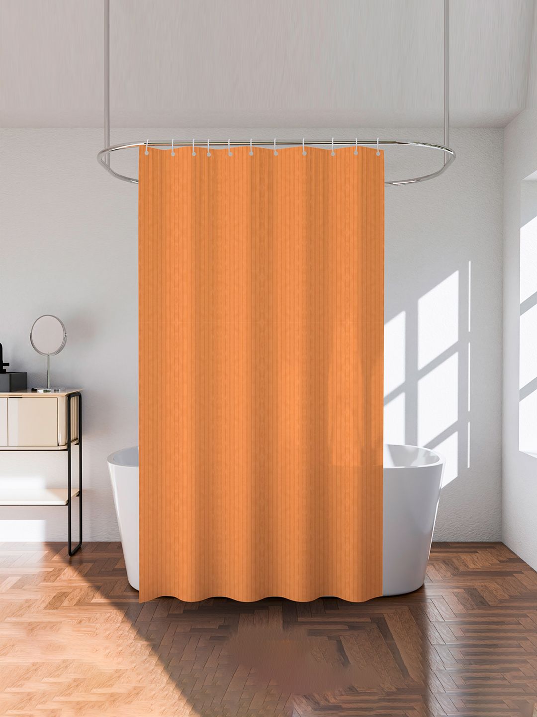 Kuber Industries Gold Toned Printed Waterproof Shower Curtains
