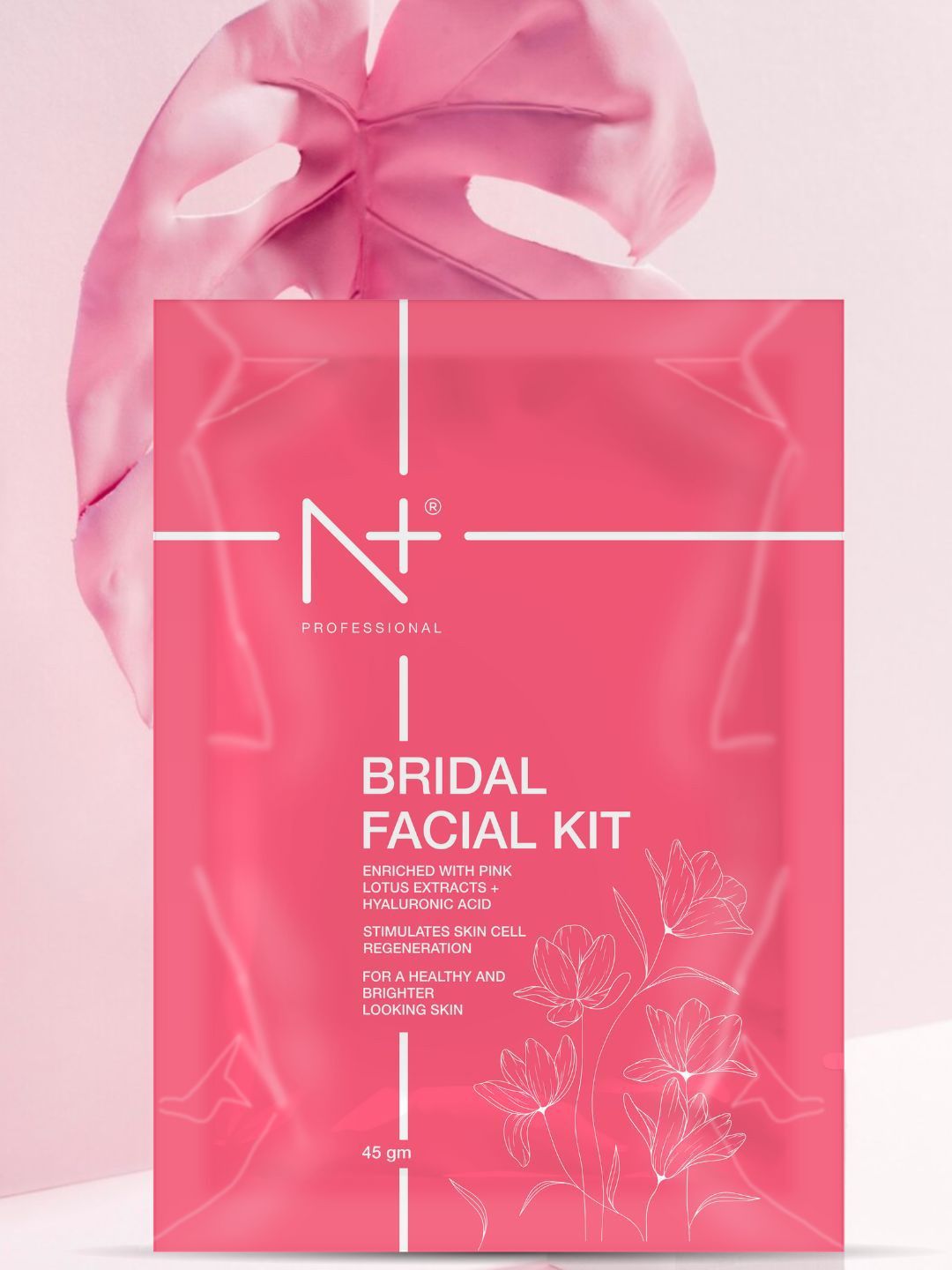 N Plus Professional Bridal Facial Kit With Pink Lotus Extract + Hyaluronic Acid-45g