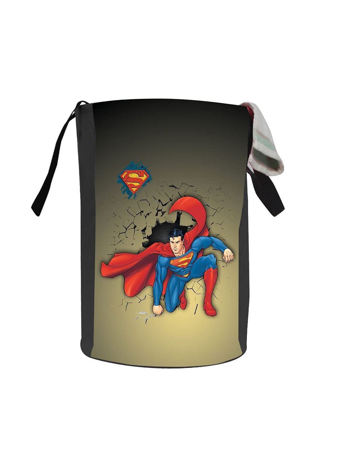 prettykrafts Brown & Red Printed Foldable Laundry Bag 45 L
