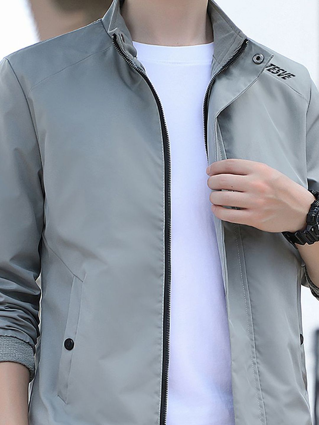 Buy StyleCast x Revolte Men Mock Collar Open Front Jacket