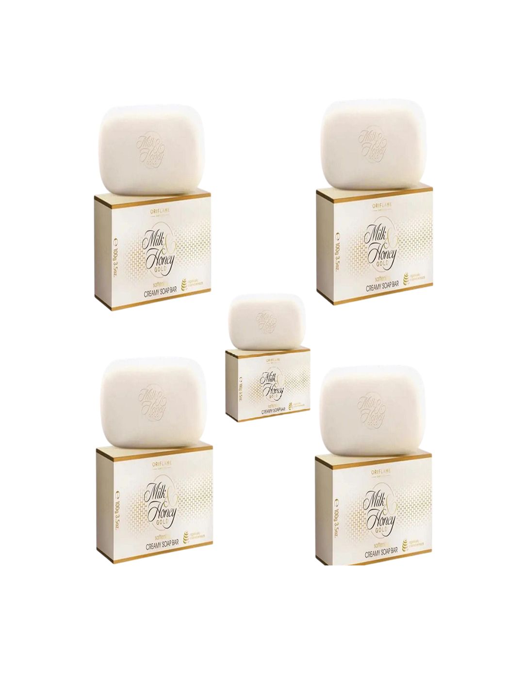 Oriflame Set Of 5 Milk & Honey Gold Softening Creamy Soap- 100g Each