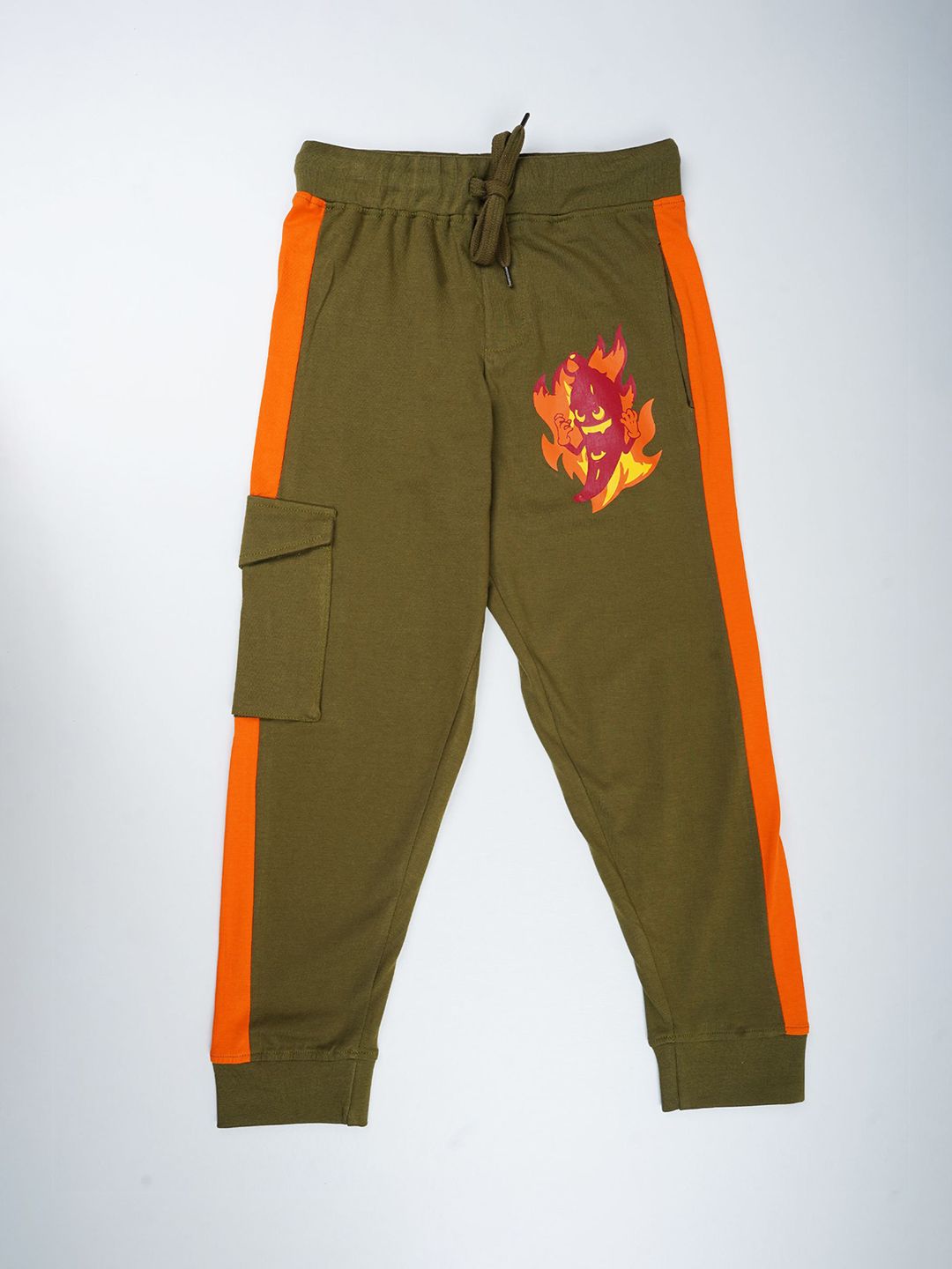 KiddoPanti Boys Printed Cotton Mid-Rise Joggers
