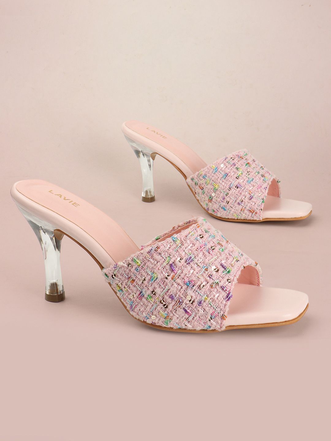 Lavie Women Embellished Slim Open Toe Heeled Sandals