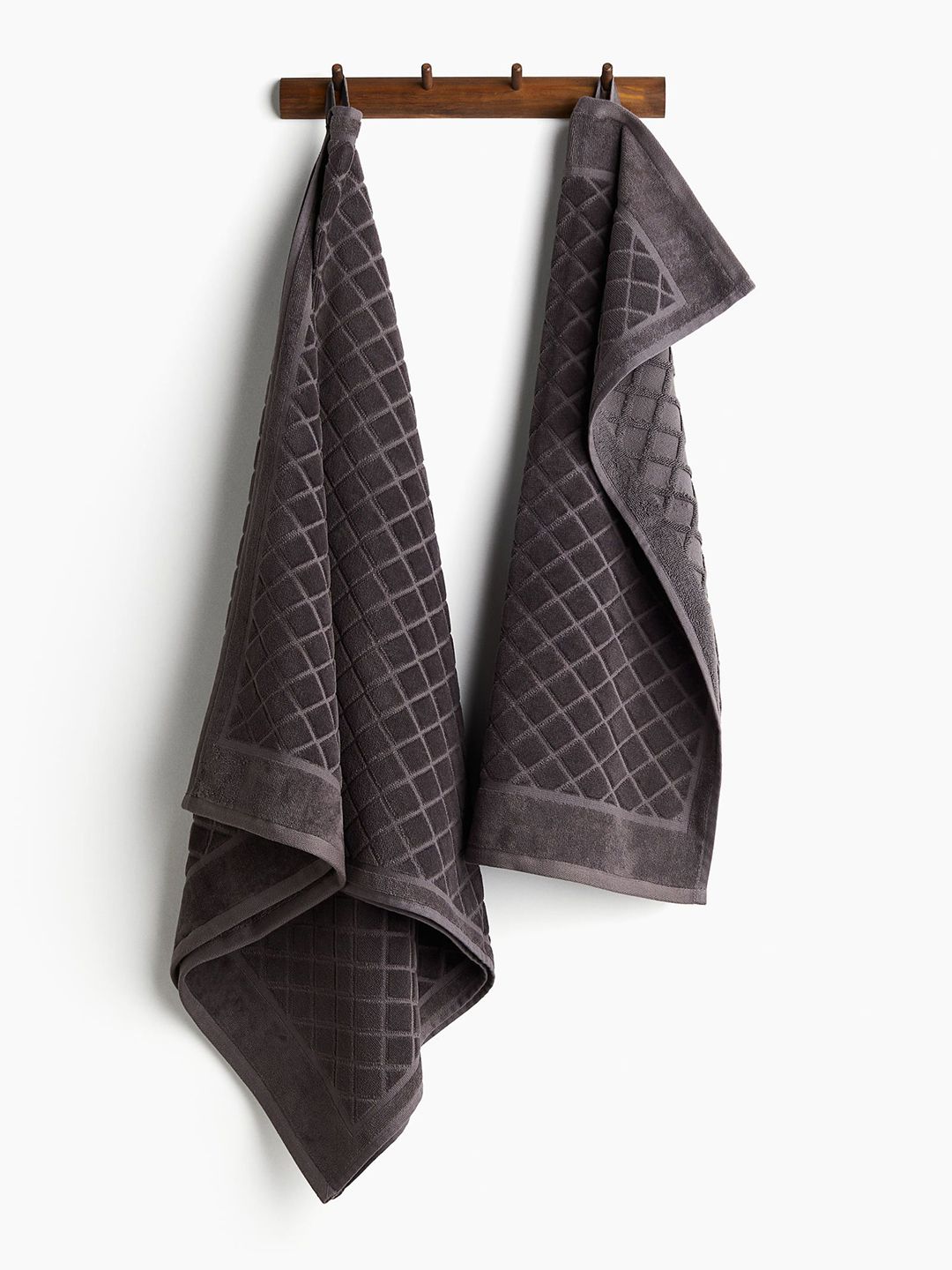 H&M Grey Pure Cotton Velour Hand Towel