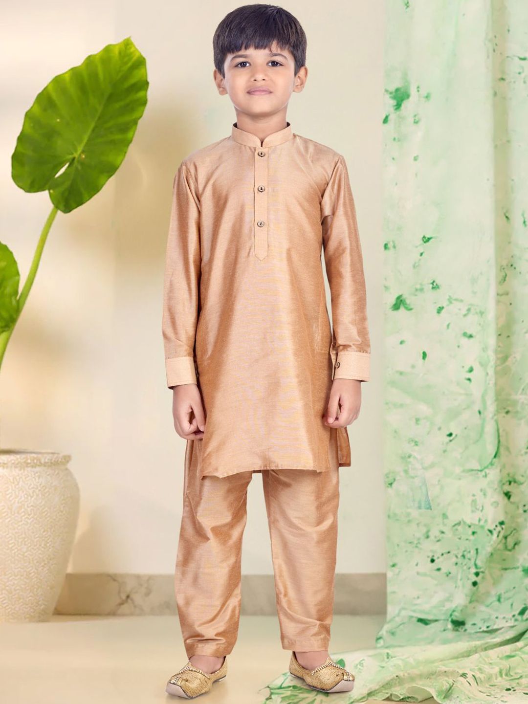Pehanaava Boys Mandarin Collar Kurta with Pyjamas