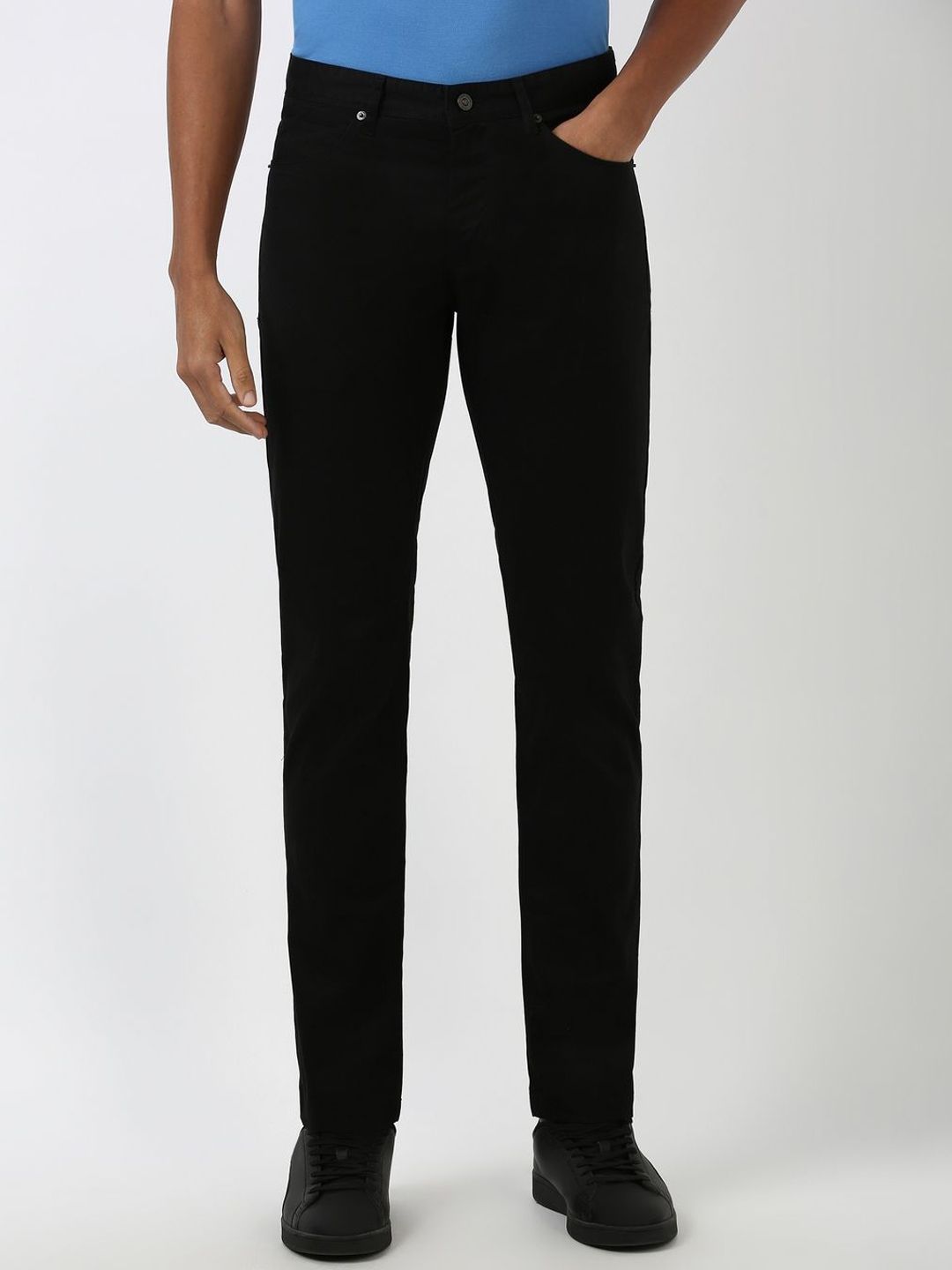 Peter England Casuals Men Mid-Rise Super Slim Fit Trousers