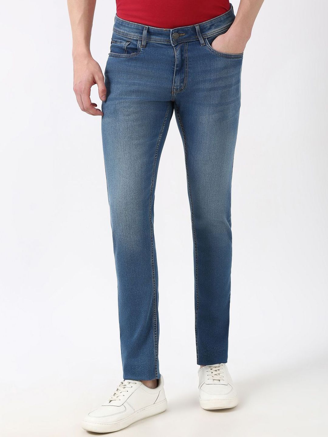 Peter England Casuals Men Slim Fit Light Fade Jeans Offers & Cashback