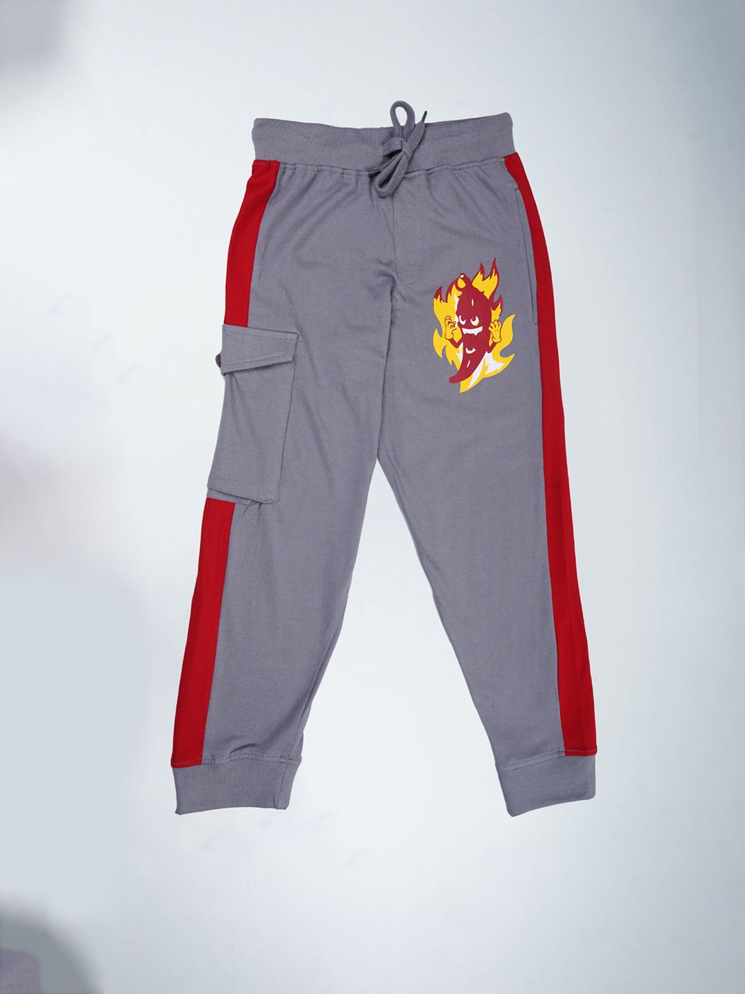 KiddoPanti Boys Printed Cotton Cargo Joggers