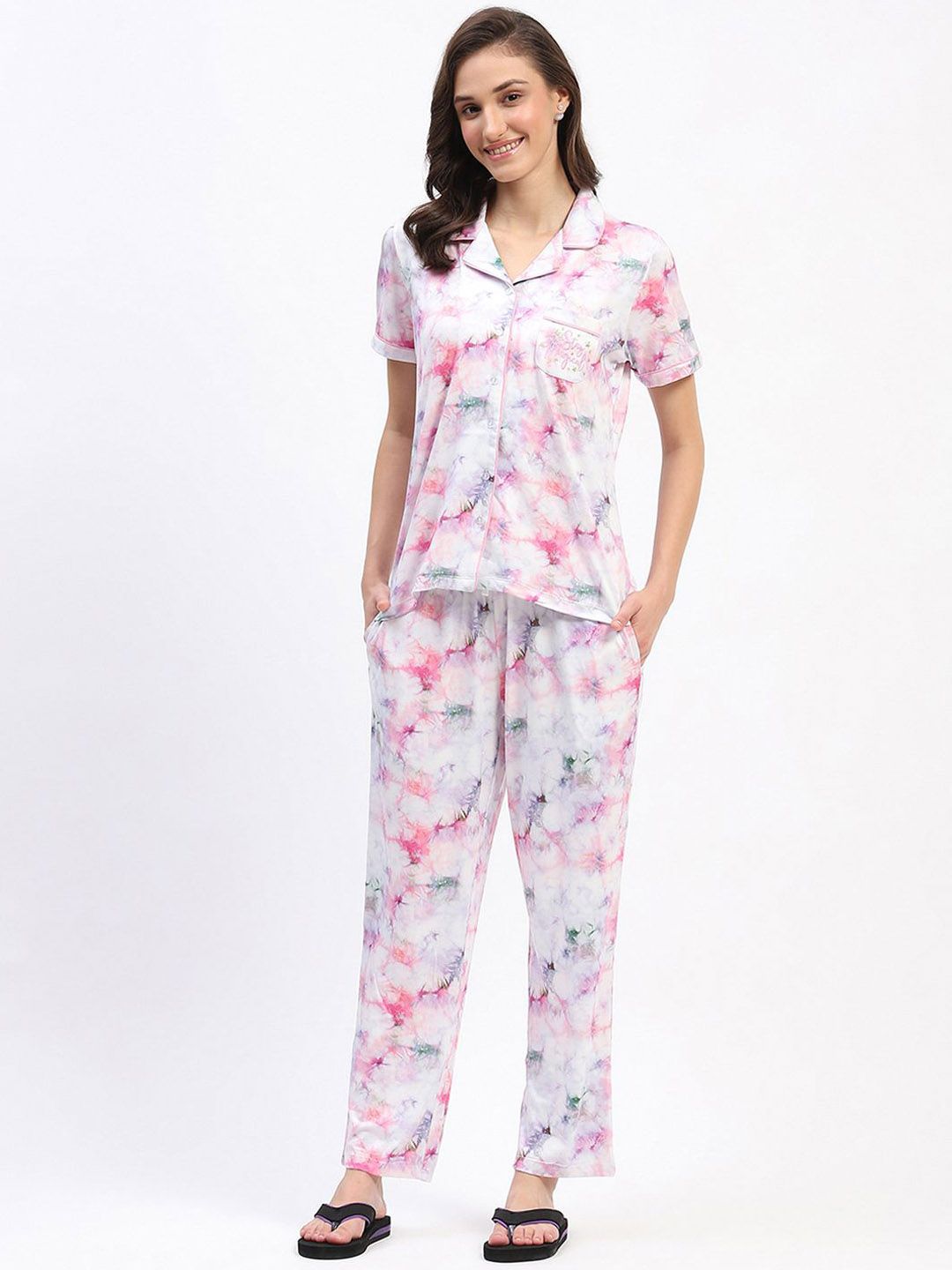 MADAME M SECRET Women Abstract Printed Night suit