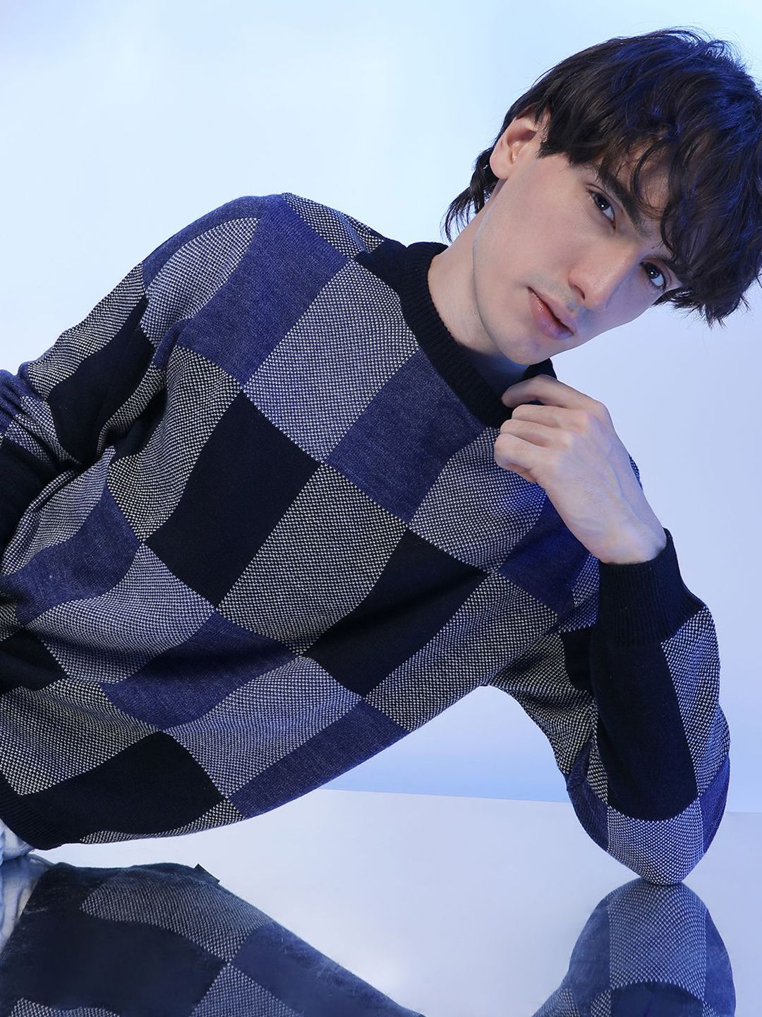 CAHOOT Men Checked Pullover Sweater