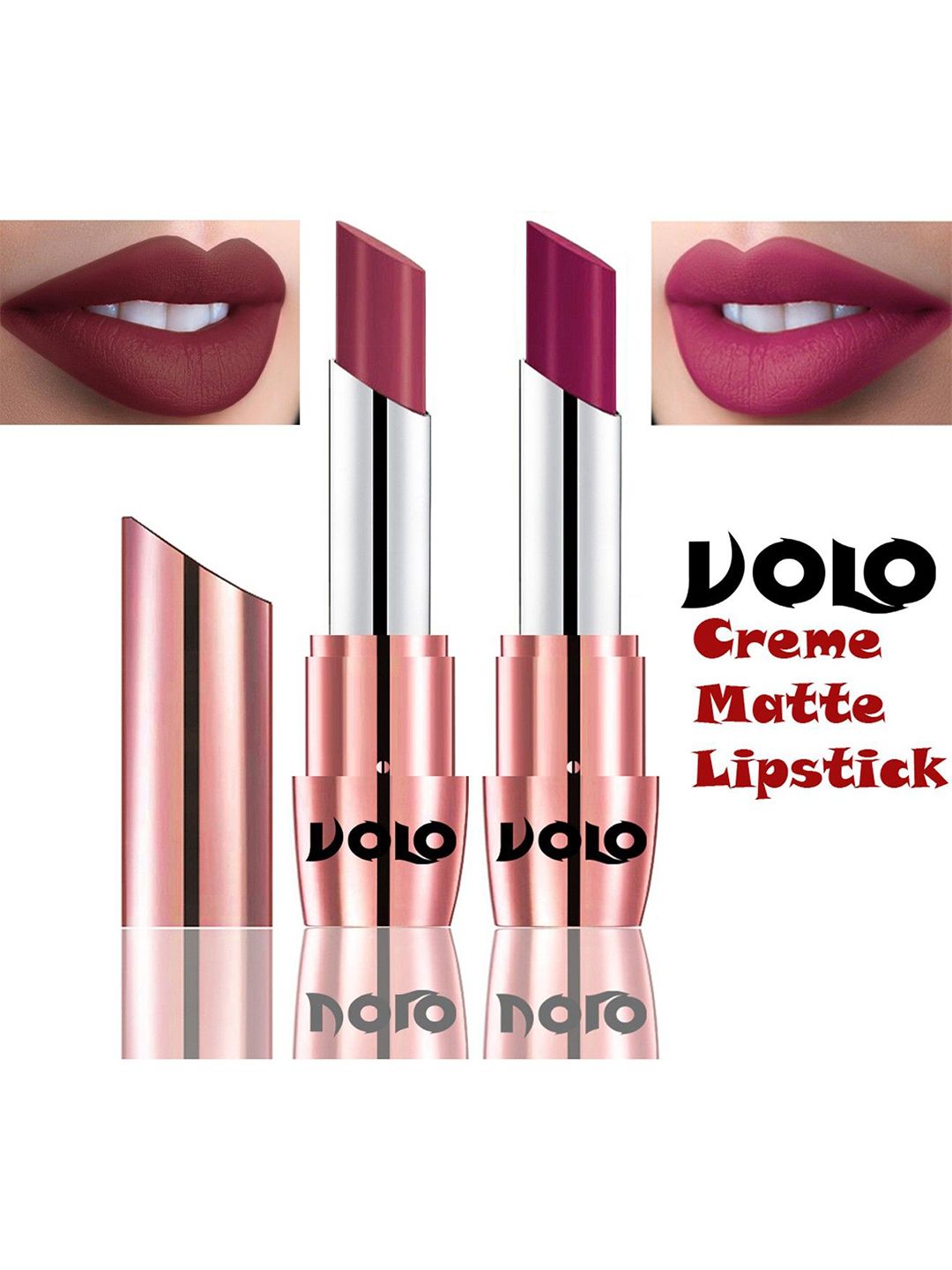 VOLO Set Of 2 Creme Matte Lipstick 3.5g Each - Magenta 631-Cherry 645