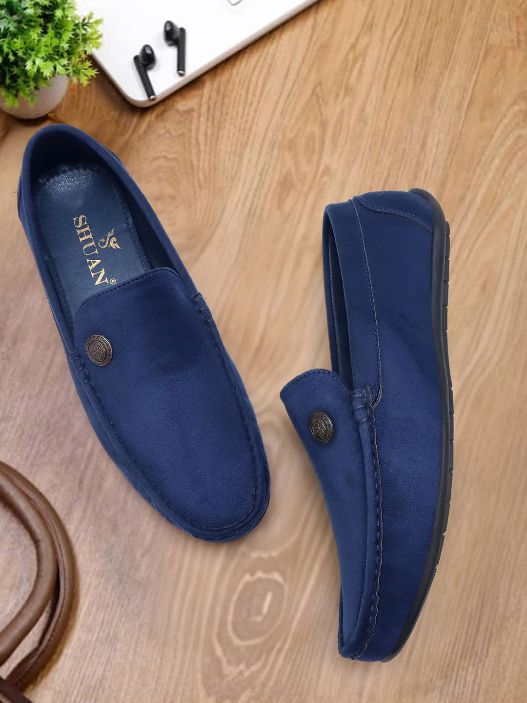 SHUAN Men Suede Lightweight Loafers