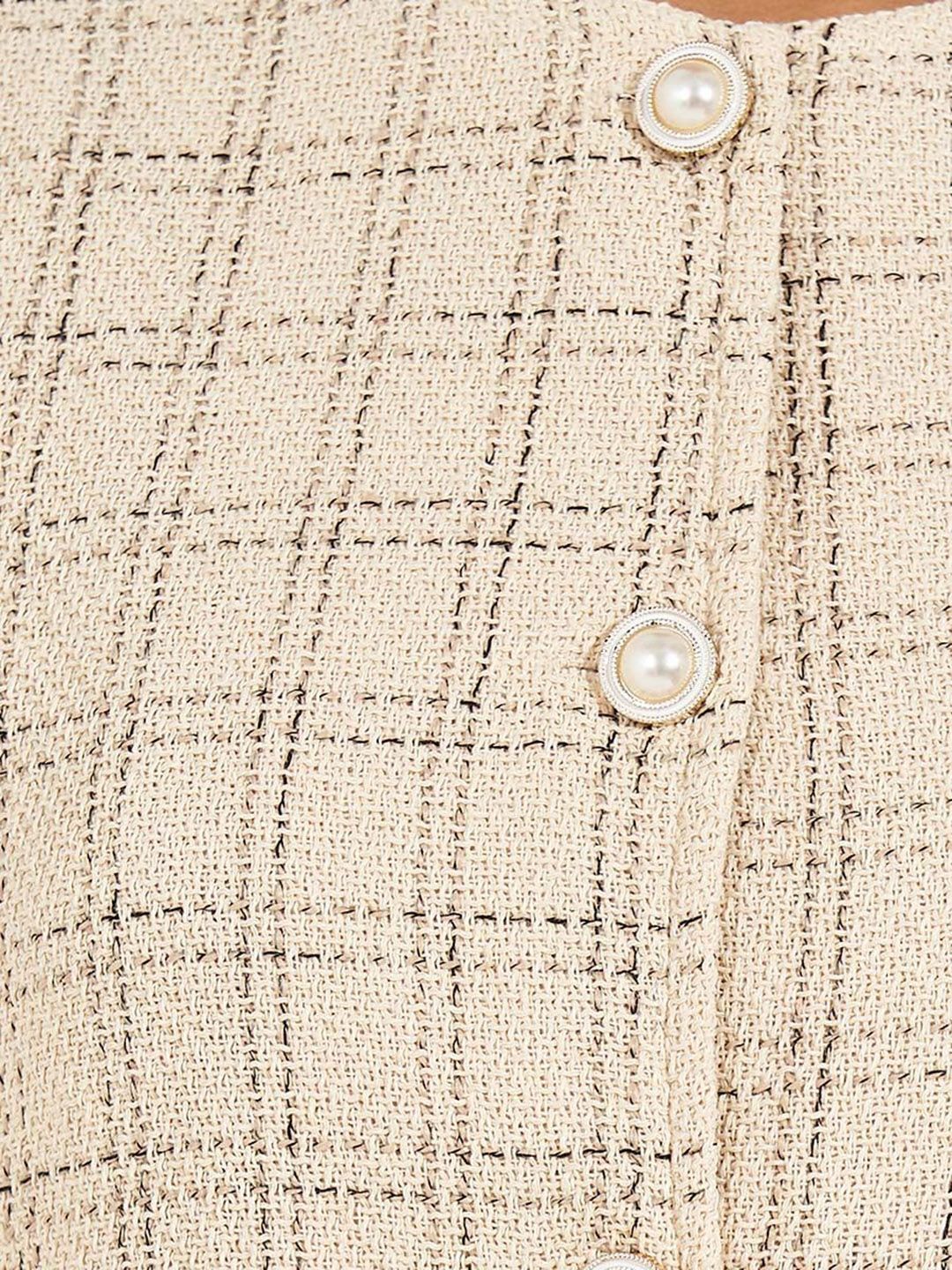 Buy Women Checked Regular Fit Tweed Jacket - Jackets for Women