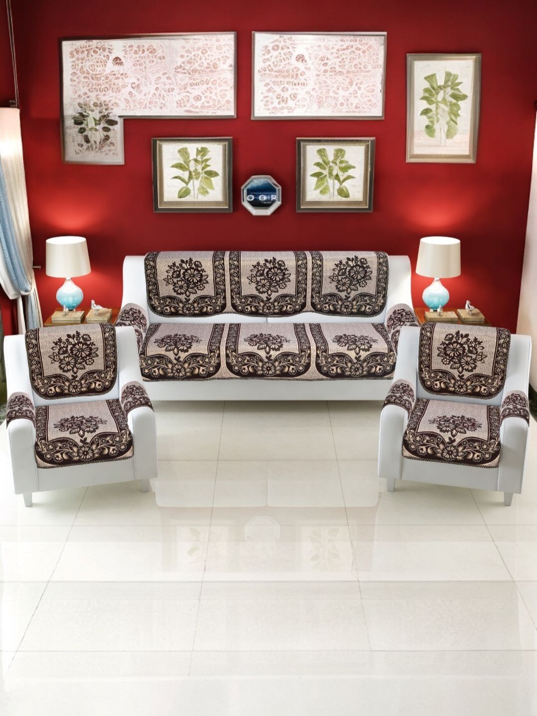 BIGGER FISH Waterproof Anti-Slip Quick Dry 5 Seater Sofa Cover with Arms Cover-22x28In