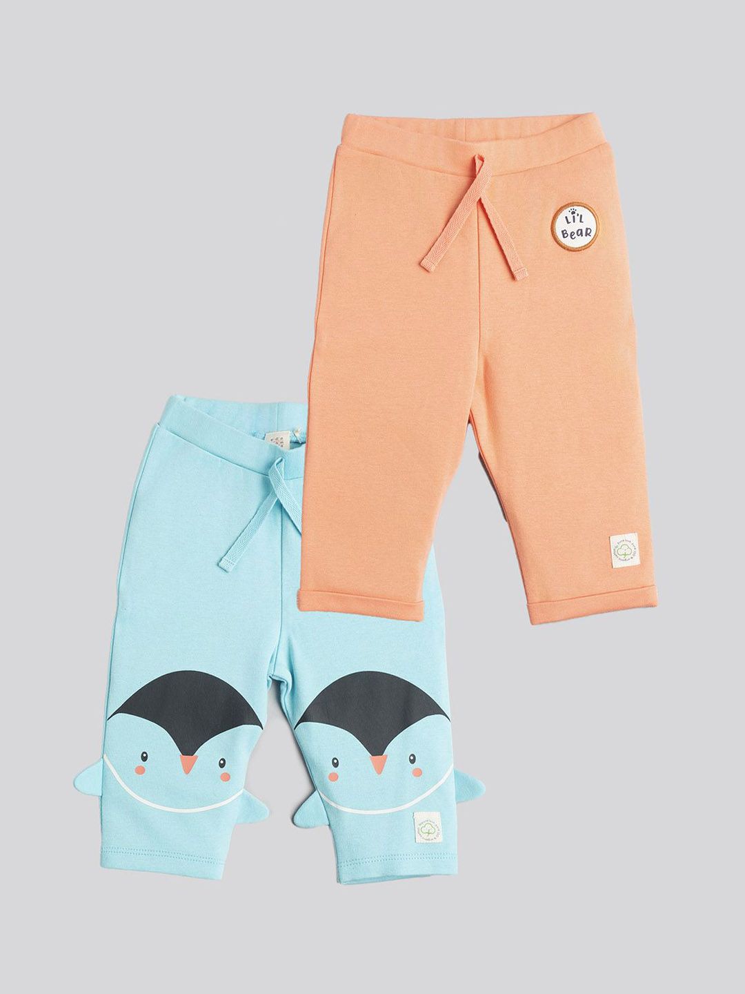 Ed-a-Mamma Baby Pack Of 2 Kids Printed Cotton Track Pants