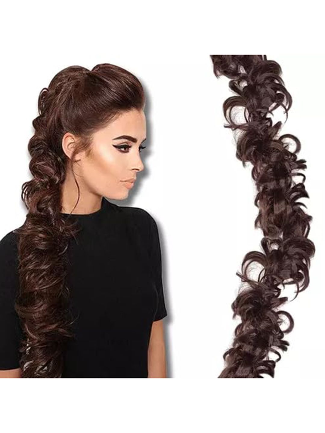 D-Divine Ponytail Messy Frill Hair Extension & Bun Juda - Brown