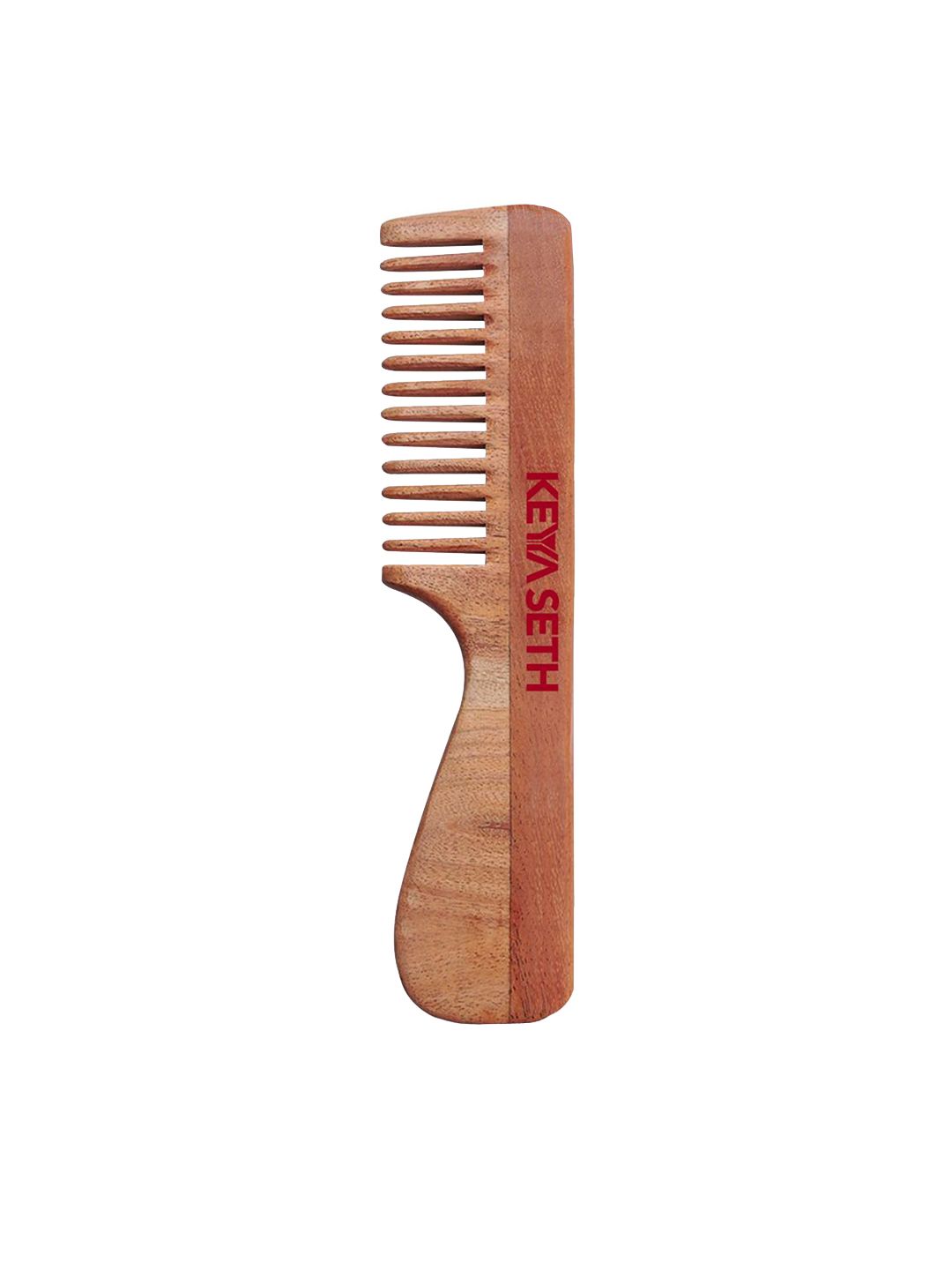 KEYA SETH Neem Wooden Wide Tooth Comb With Handle