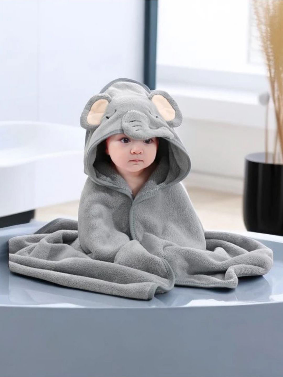 Moms Home Grey Organic Cotton 300 GSM Bath Towel
