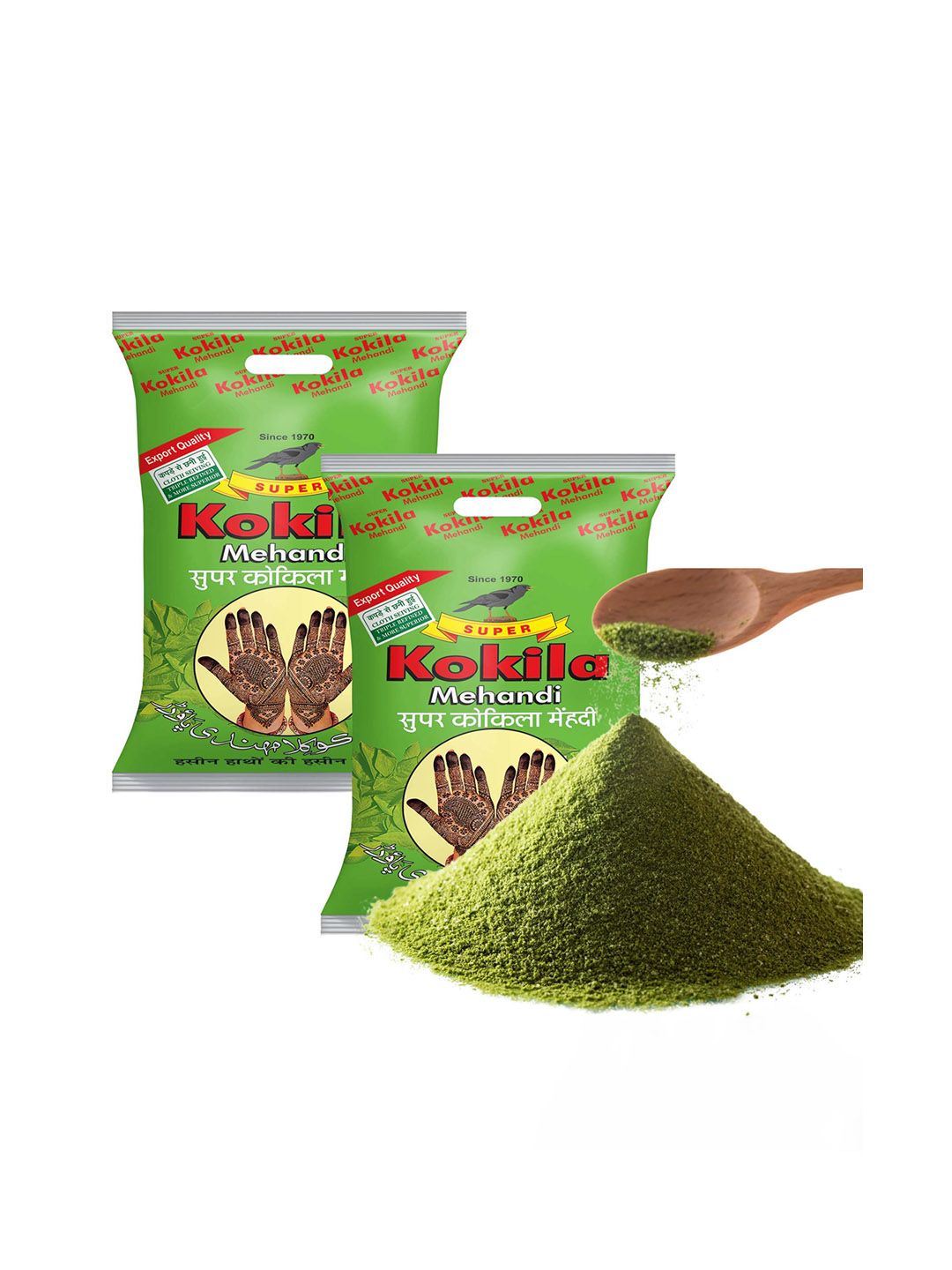 KOKILA Set Of 2 100% Organic Natural Conditioning Henna Powder - 400 g Each- Brown