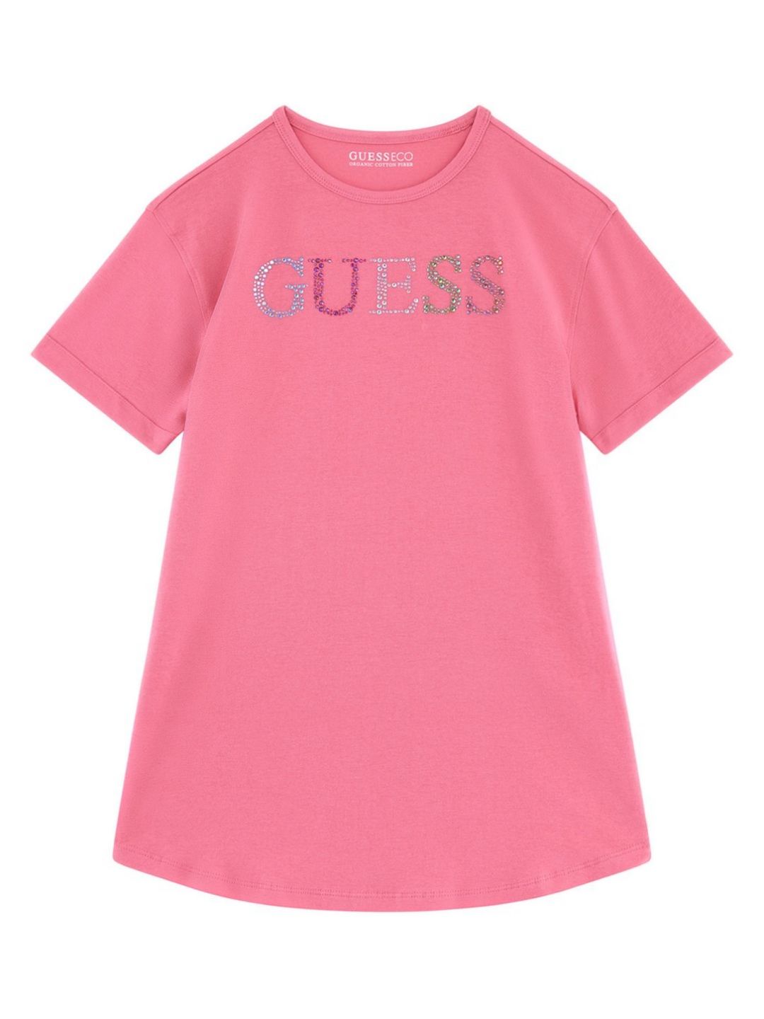 GUESS kids Girls Typography Printed Round Neck Cotton T-shirt