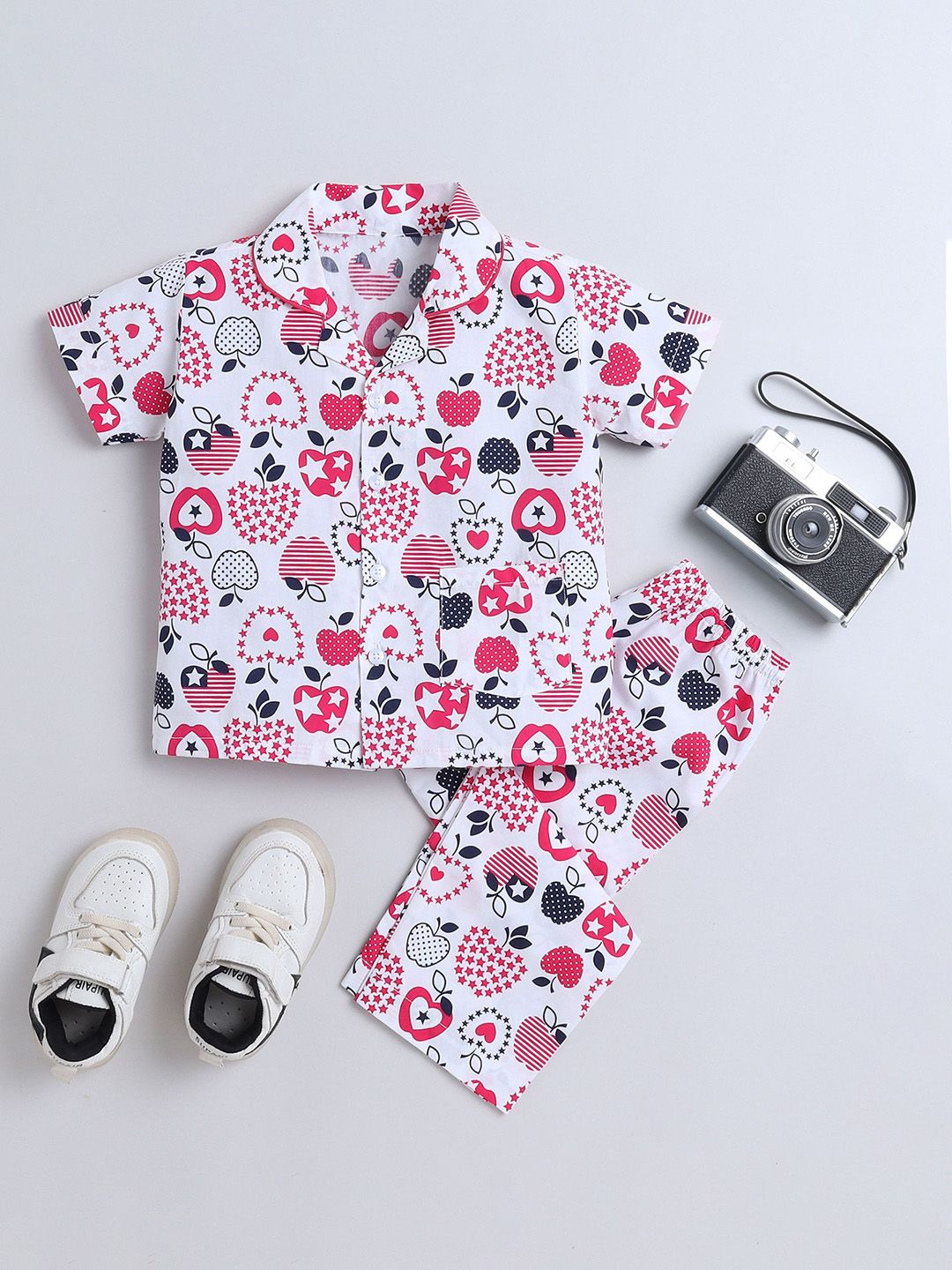 The Magic Wand Boys Geometric Print Night suit