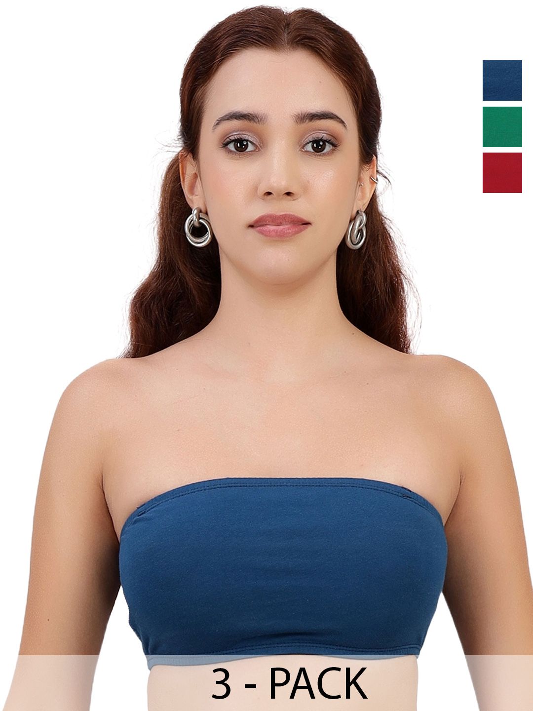 SELFCARE Women Pack of 3 Full Coverage Non Padded Bandeau Bra