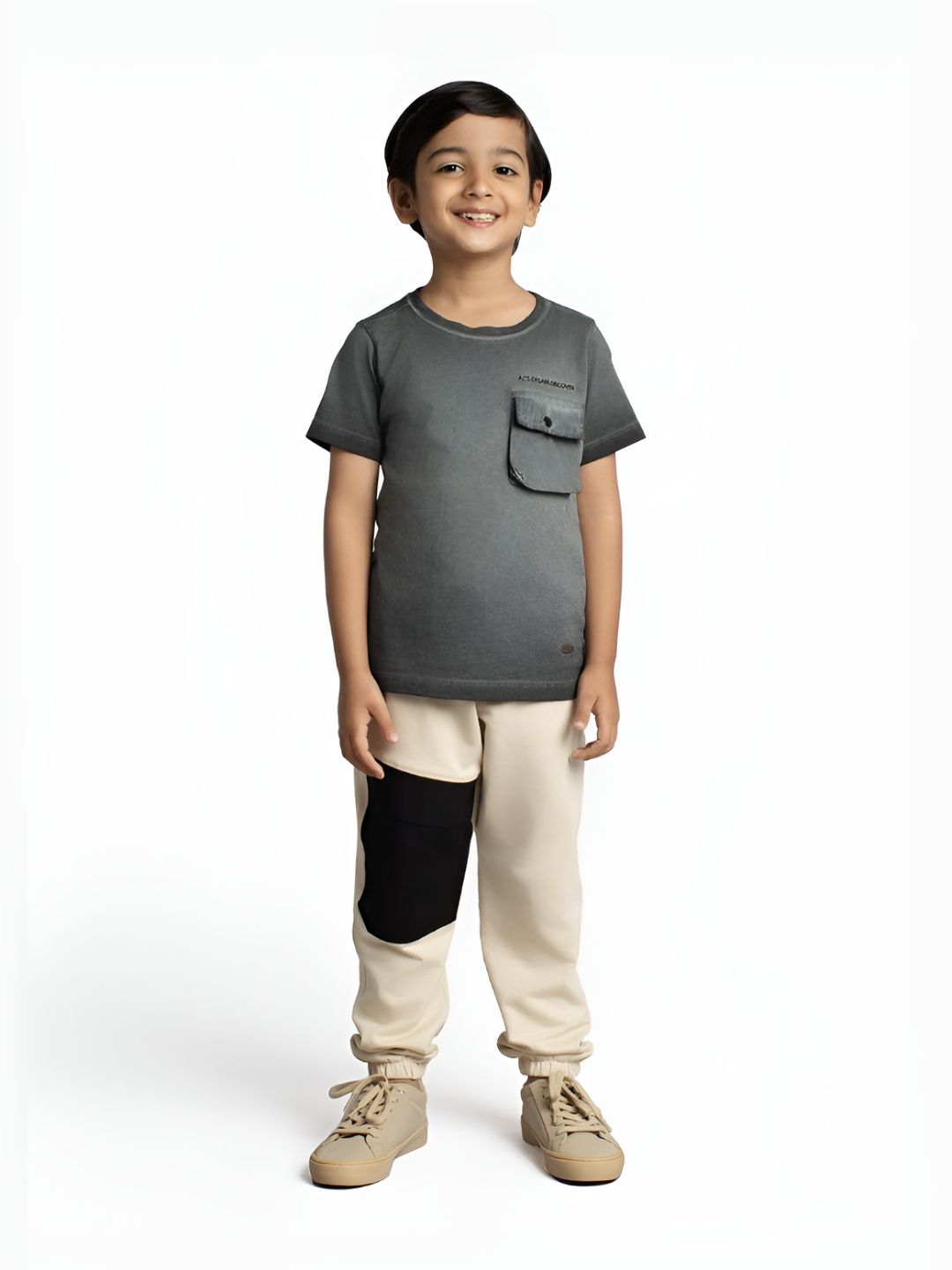 Ed-a-Mamma Boys Bio Finish Typography Printed Round Neck Cotton Relaxed Fit T-shirt