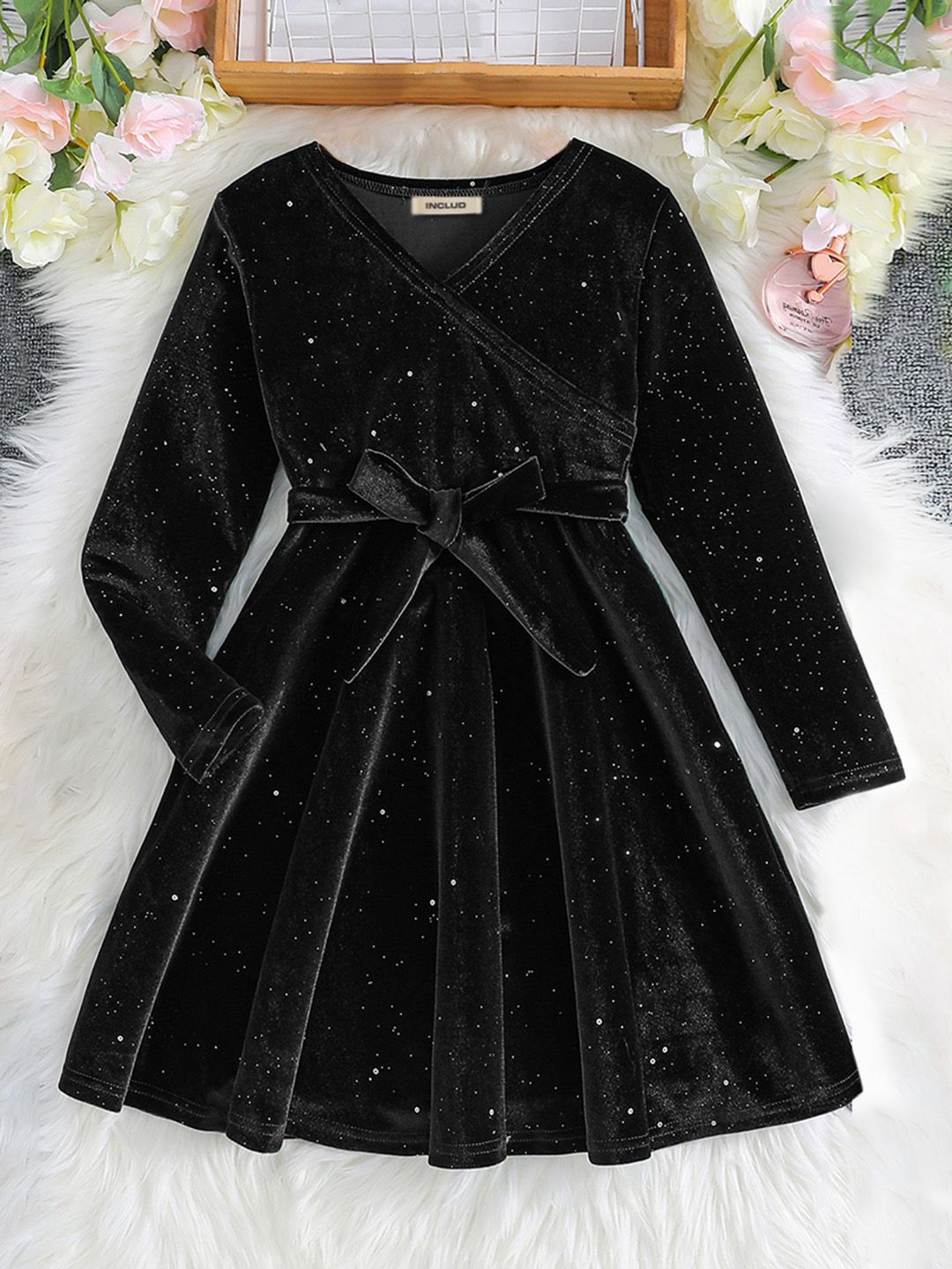 INCLUD Embellished Fit & Flare Girls Dress