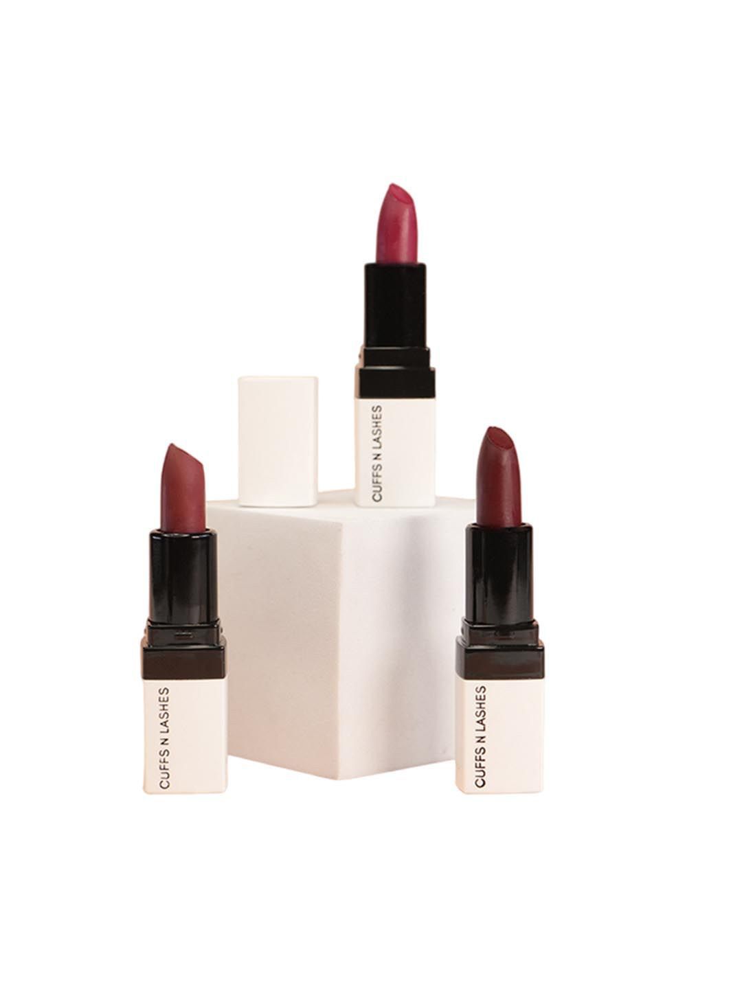 CUFFS N LASHES Set of 3 Doodle Lips Long Lasting Matte Lipstick 6 g - B1 -B2 - B3