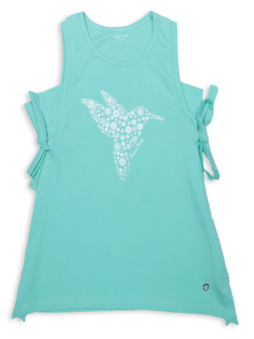 Gini and Jony Girls Graphic Printed Round Neck Cotton Top