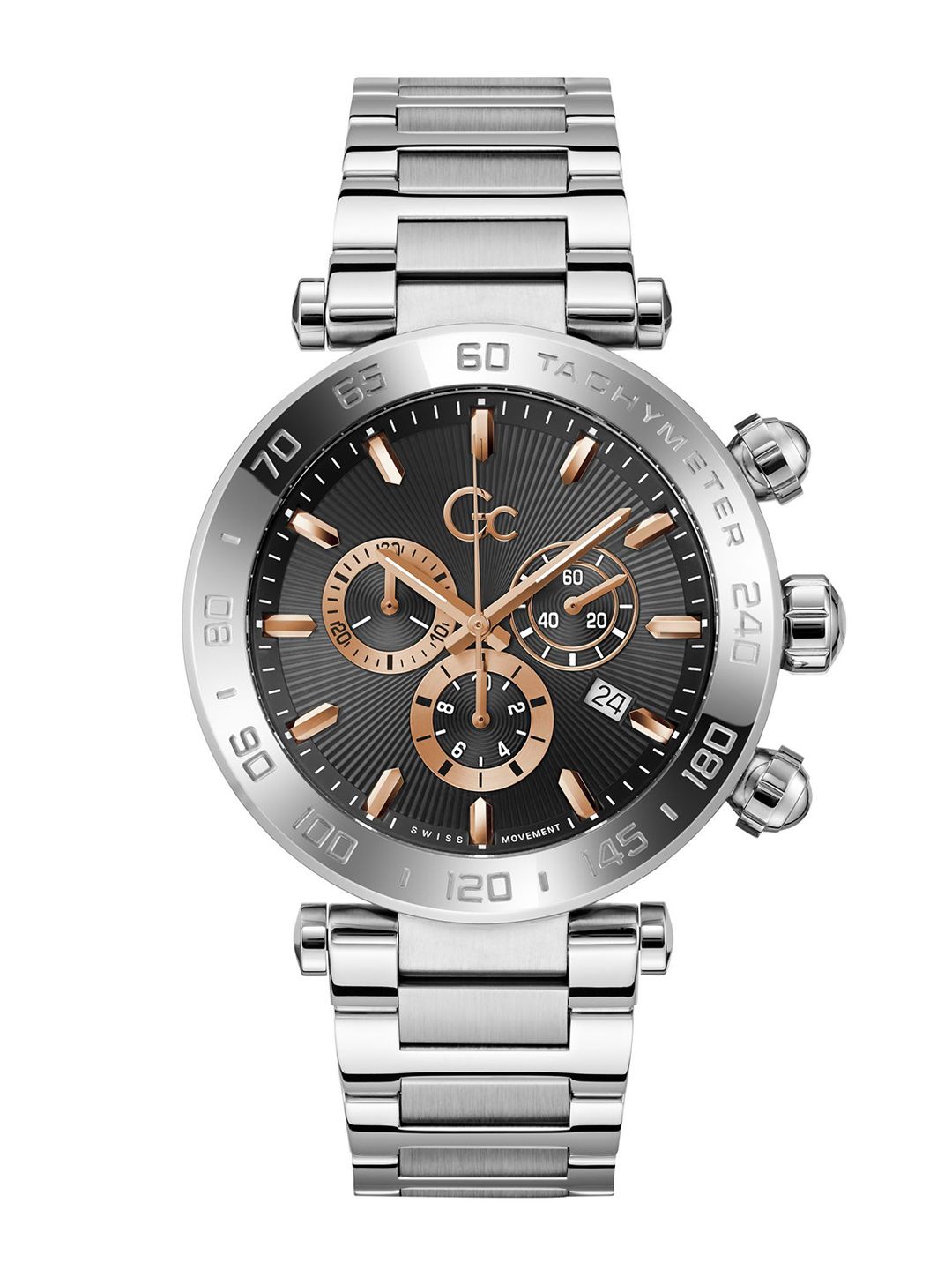 GC Guess Collection Round 44mm Black Dial Analog Men Watch - Z50001G7MF