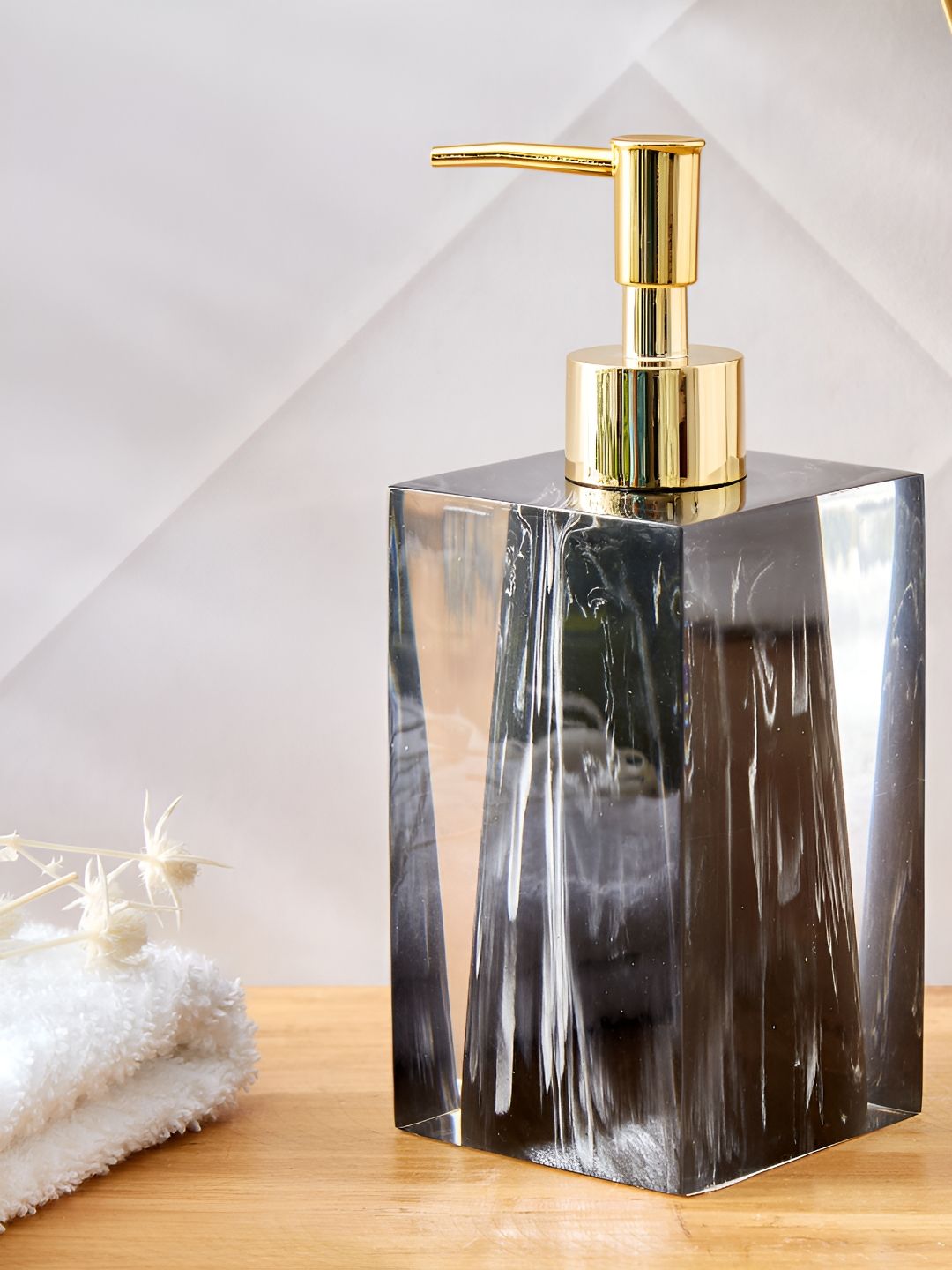 Home Centre Black & Gold-Toned Soap Dispenser 165ml
