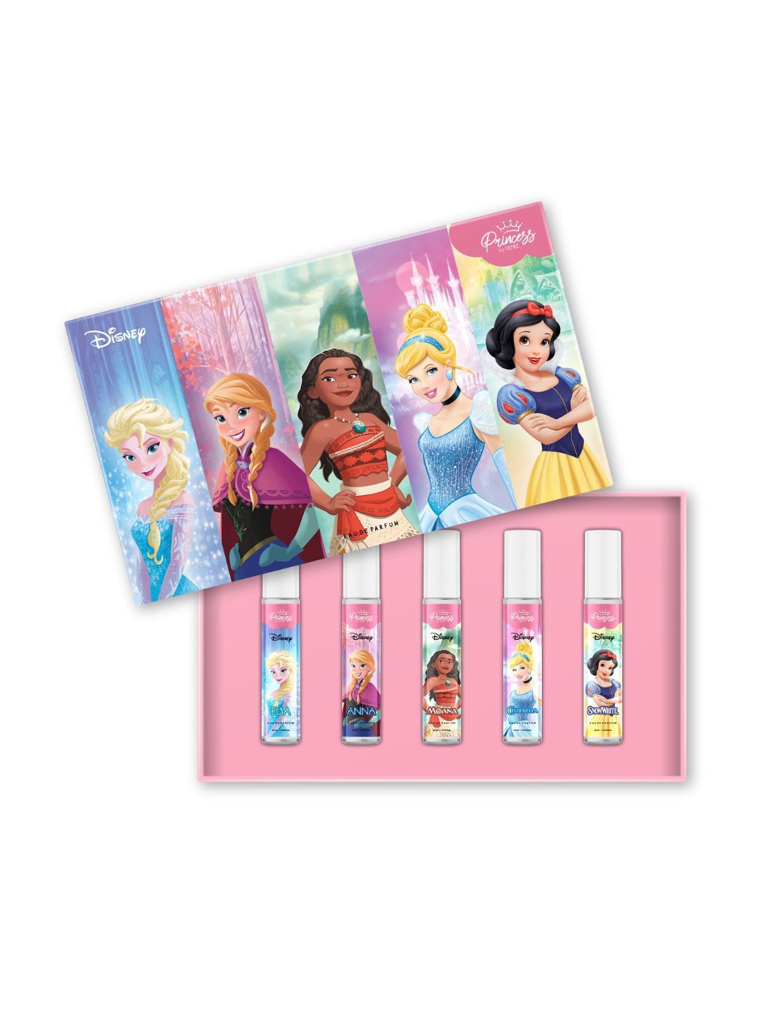 Renee Princess 5-Pcs Elsa-Anna-Moana-Cinderella-Snow white Eau De Parfum -10 ml Each -