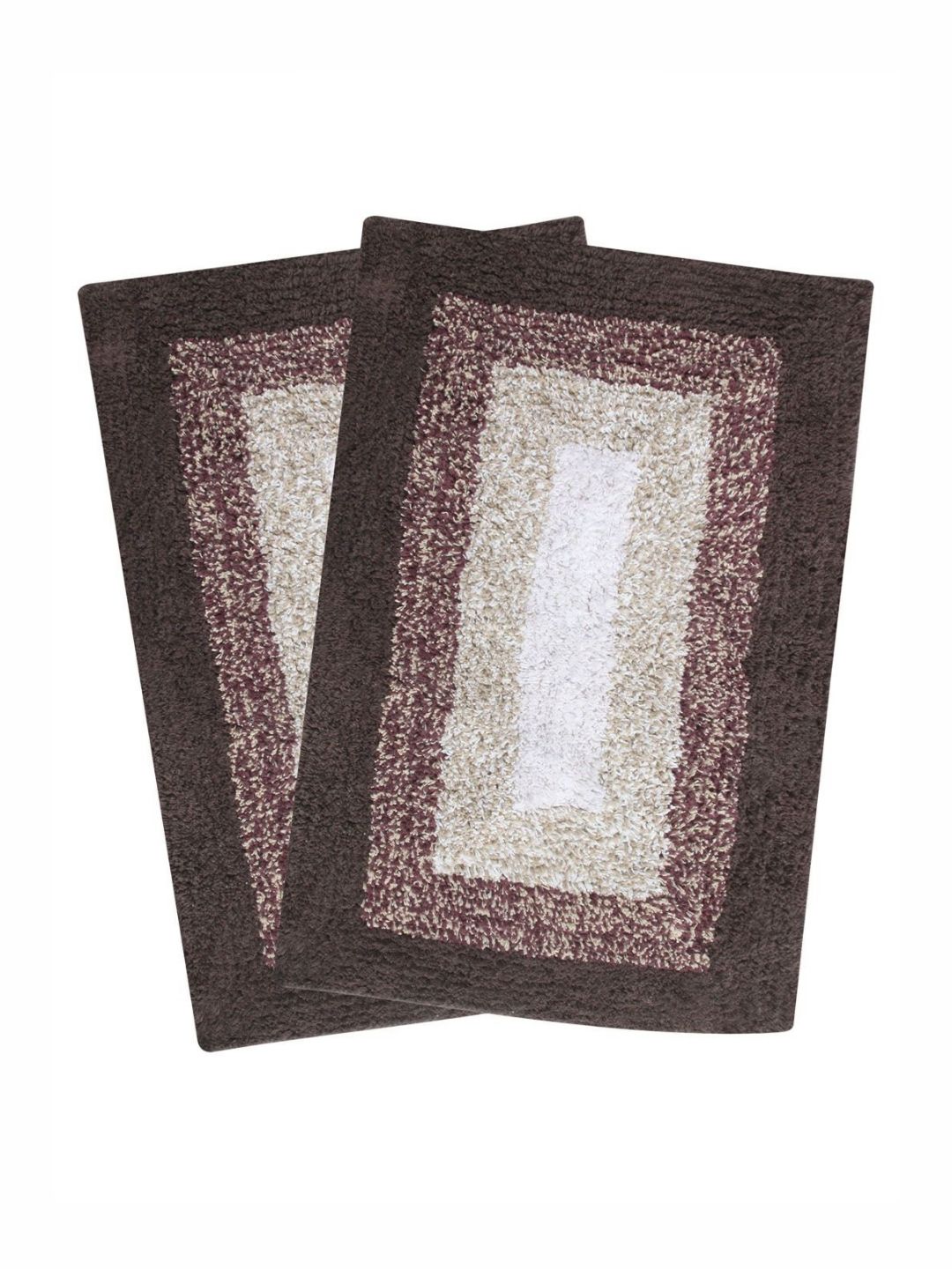Saral Home Brown 2 Pieces Microfibre Anti Skid Bath Mats