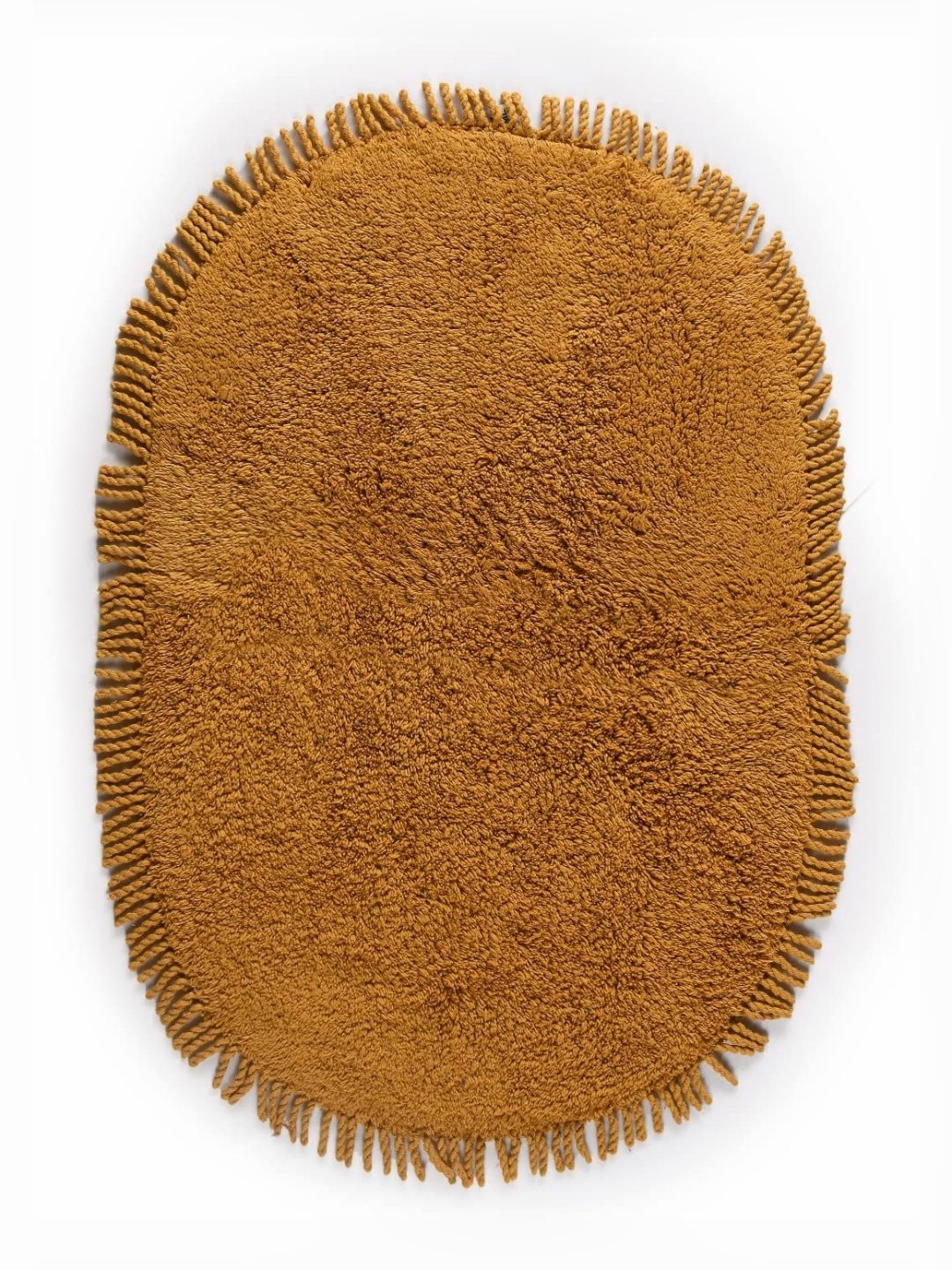 Saral Home Mustard Yellow Textured Anti Skid Bath Mats