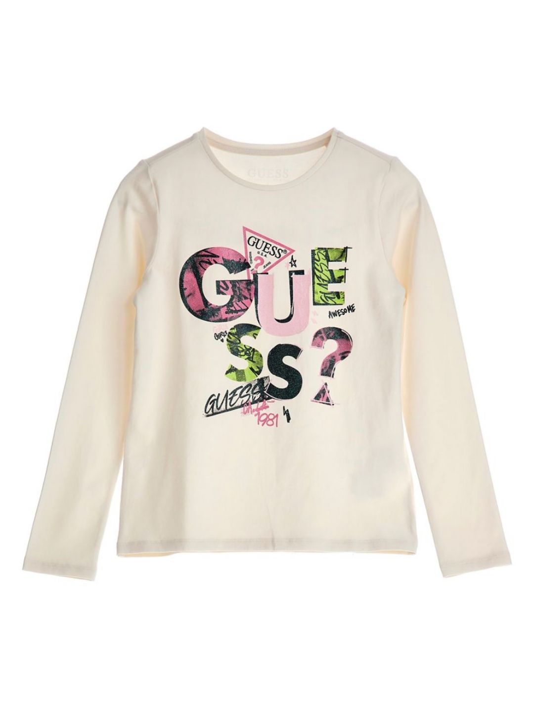 GUESS kids Girls Graphic Printed Round Neck Cotton T-shirt