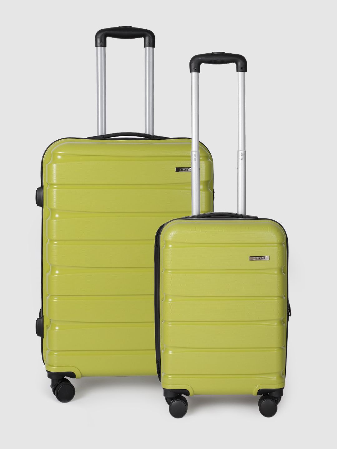 Teakwood Leathers Teakwood Leathers India Set of 2 360 Degree Rotation Hard-Sided Trolley Bags 57L