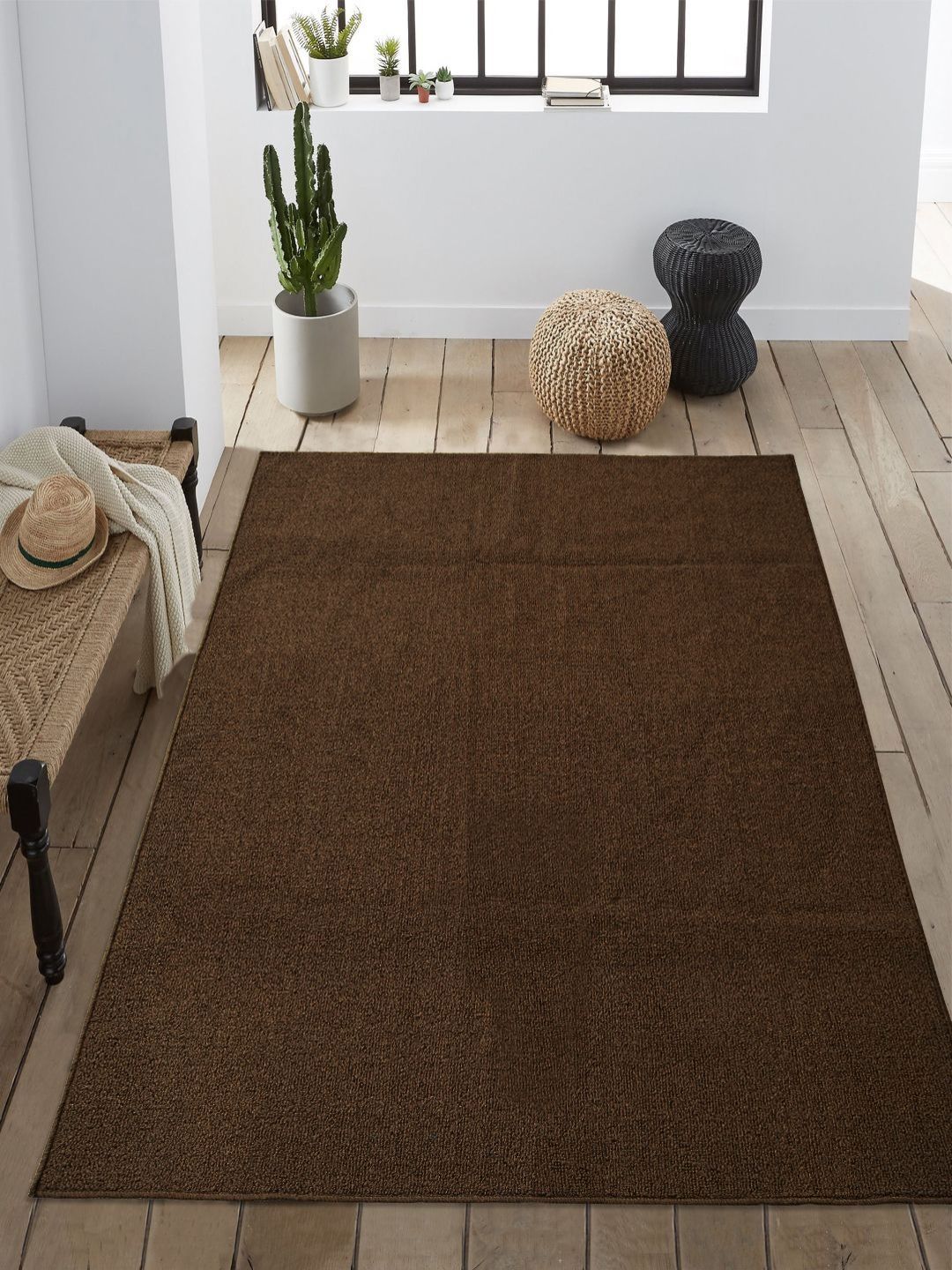 Saral Home Saral Home Brown Anti-Skid Rectangular Carpet